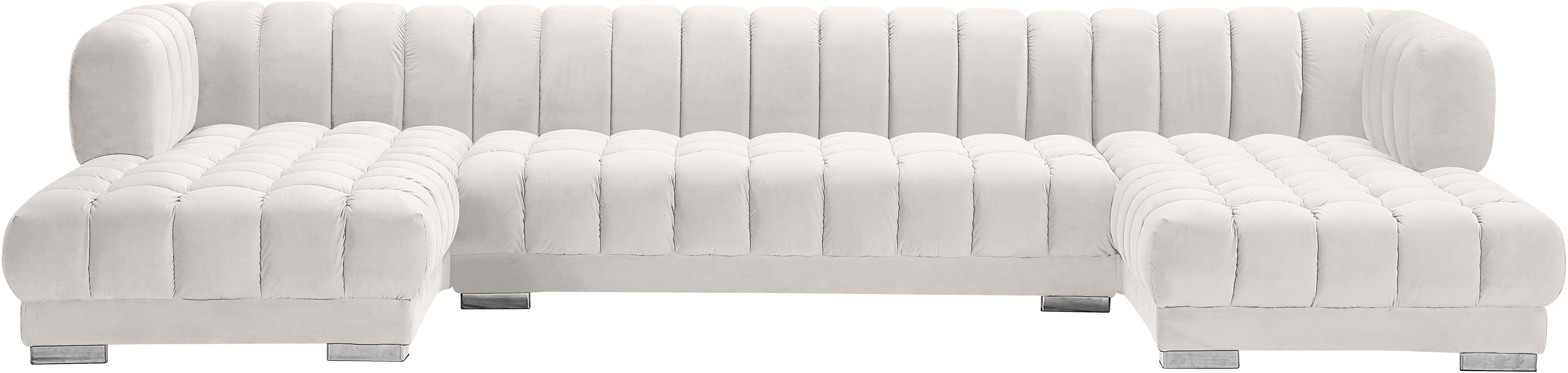 Gwen Cream Velvet 3pc. Sectional (3 Boxes)