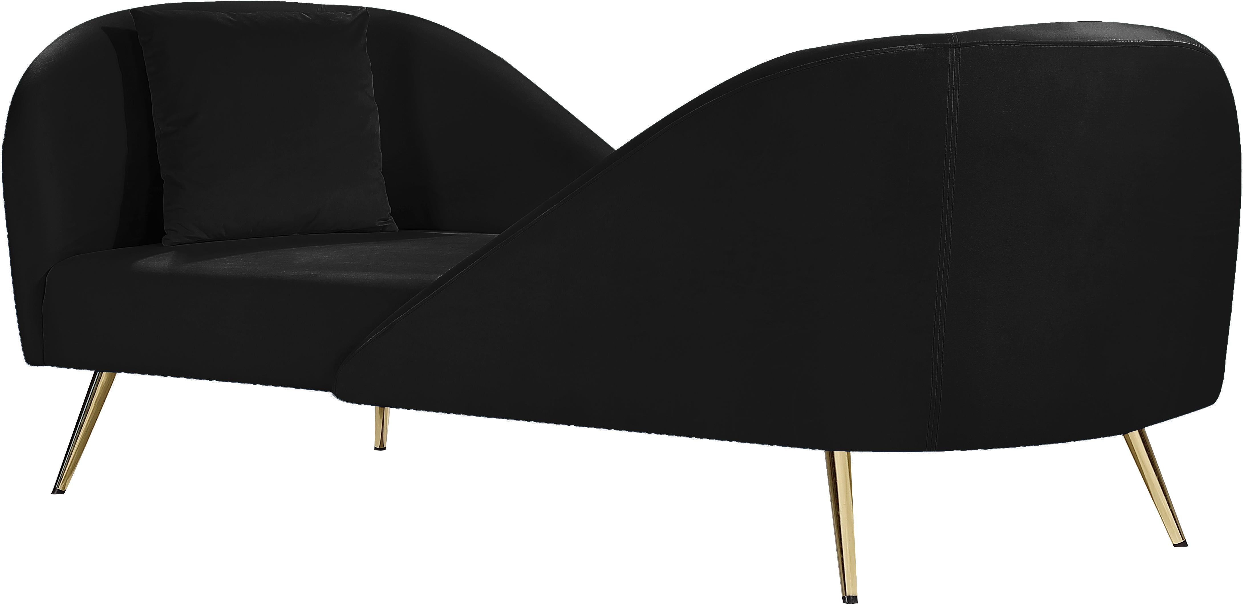 Nolan Black Velvet Chaise