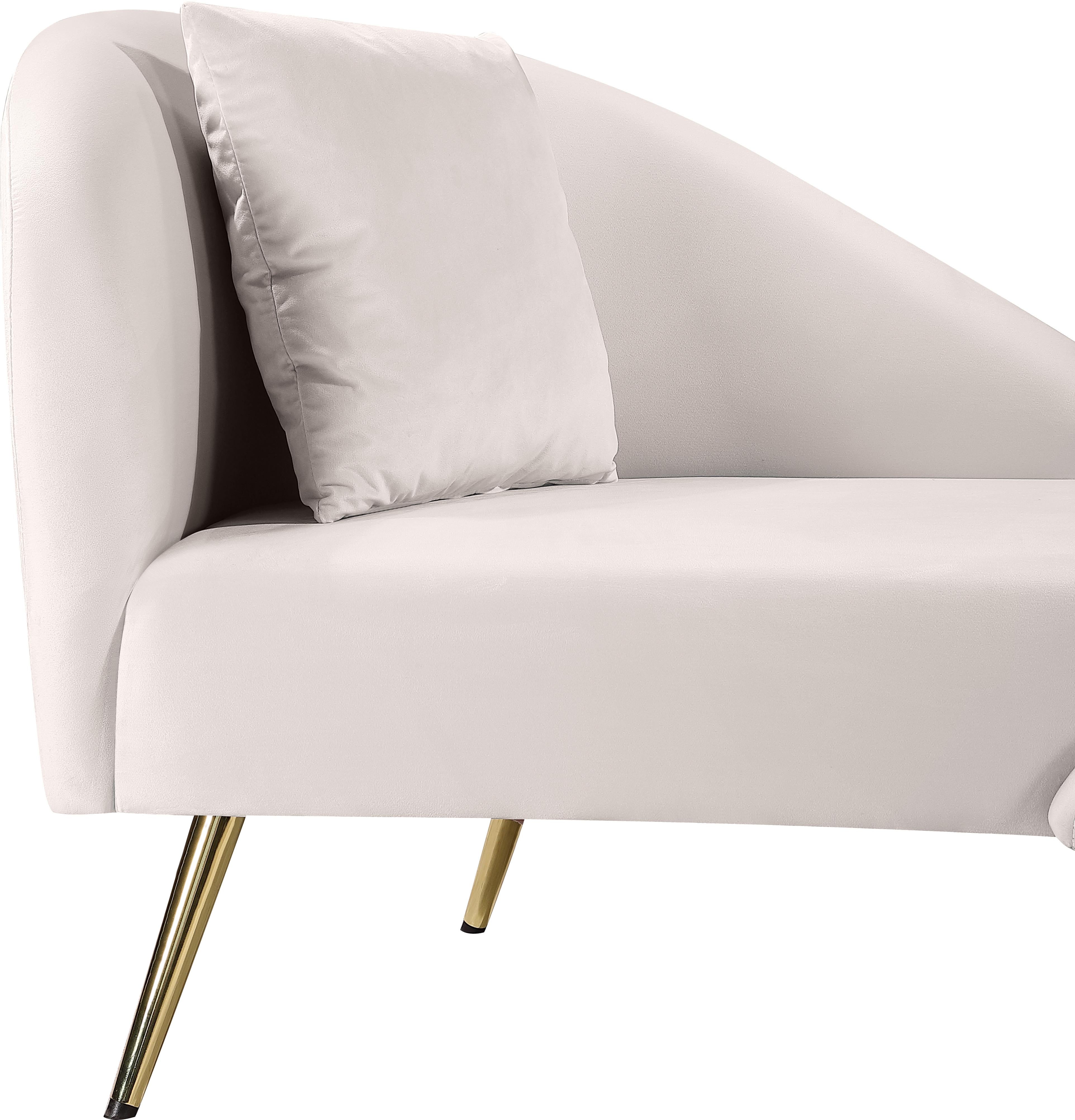 Nolan Cream Velvet Chaise