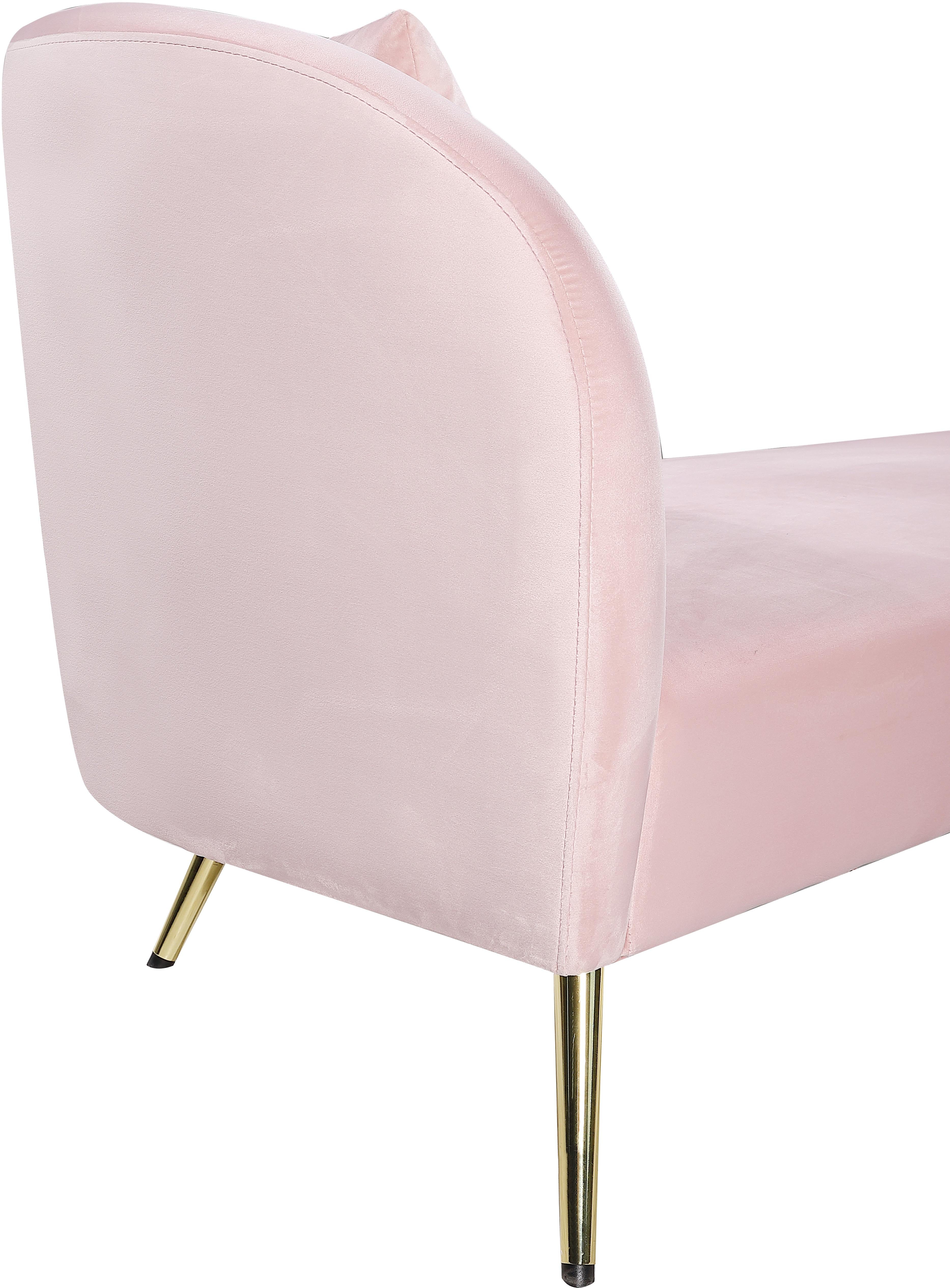 Nolan Pink Velvet Chaise