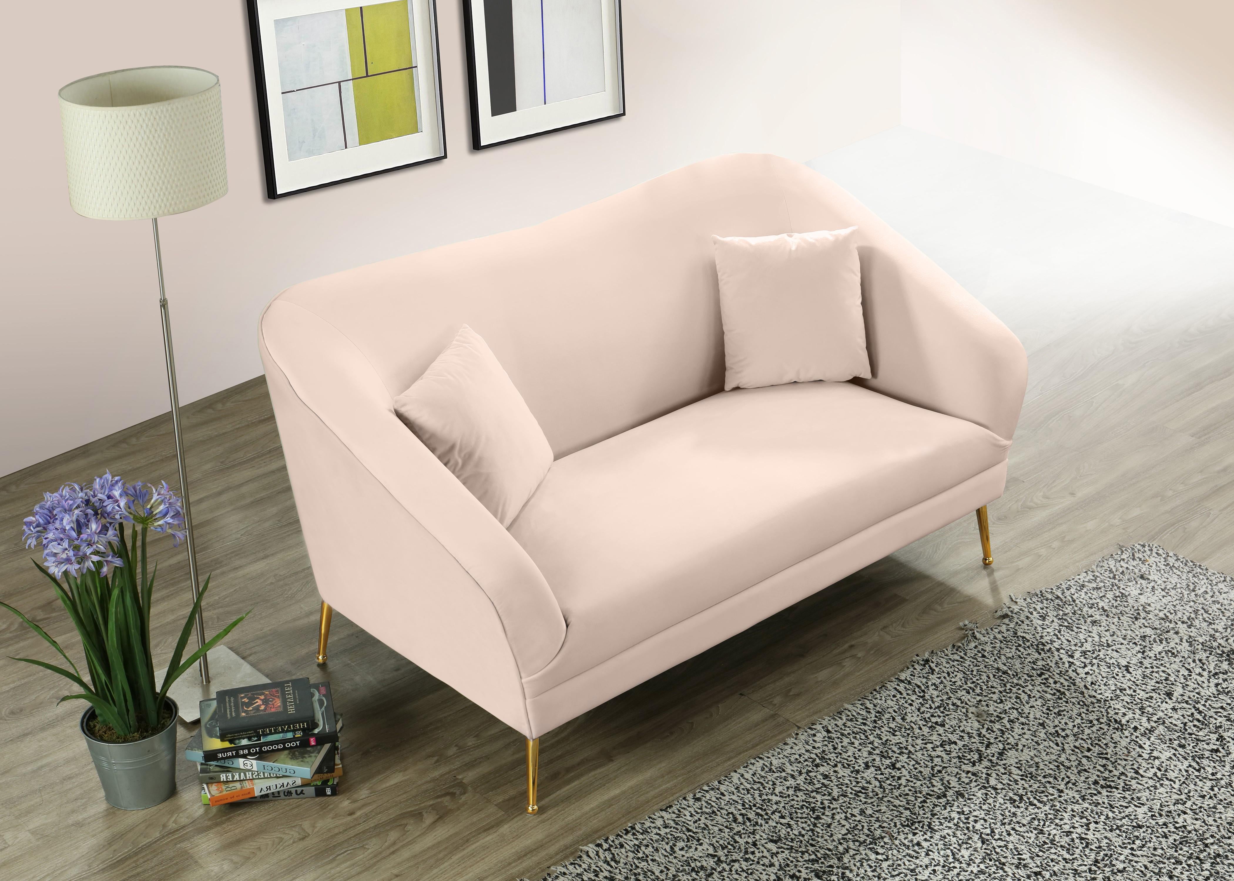 Hermosa Pink Velvet Loveseat