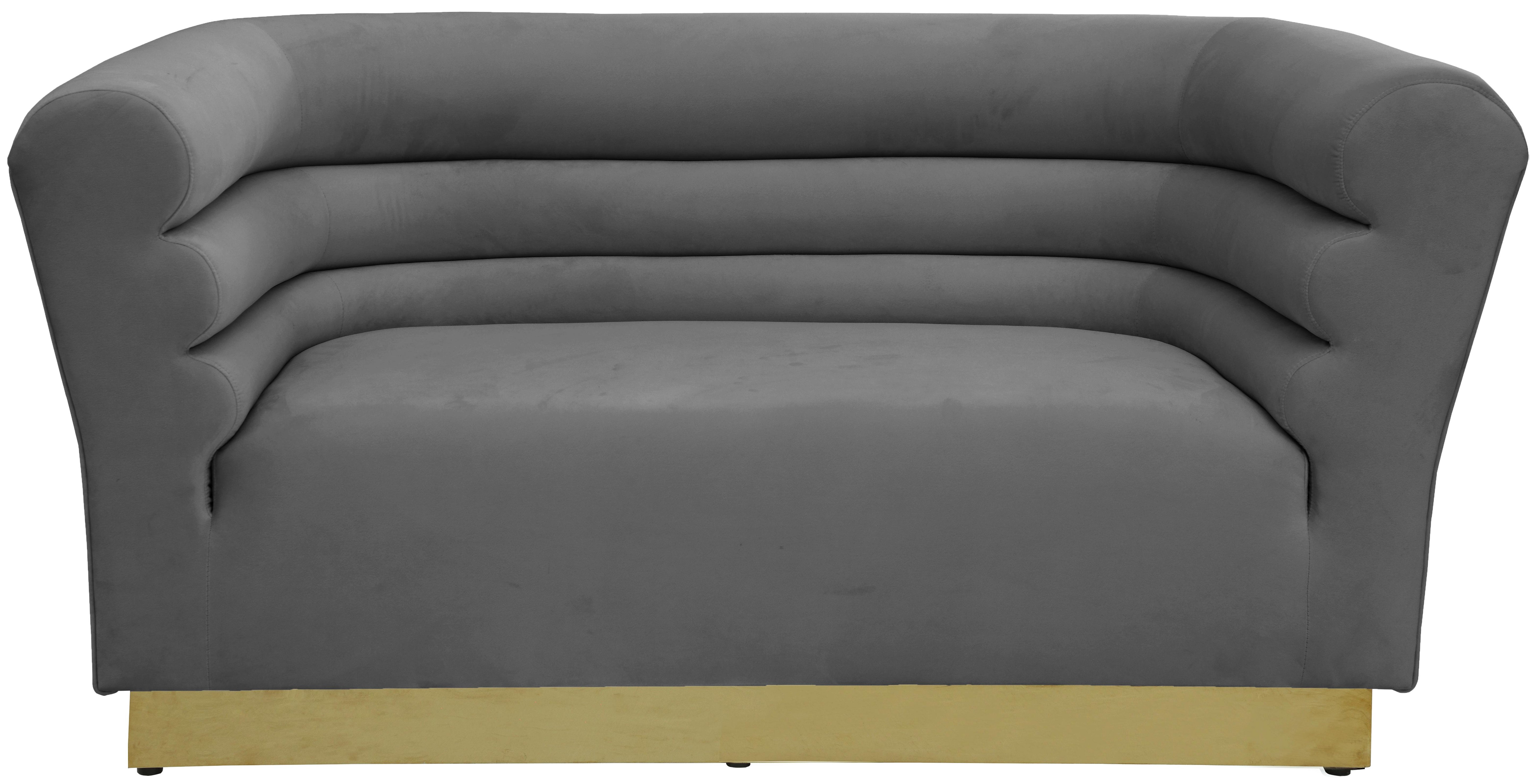 Bellini Grey Velvet Loveseat