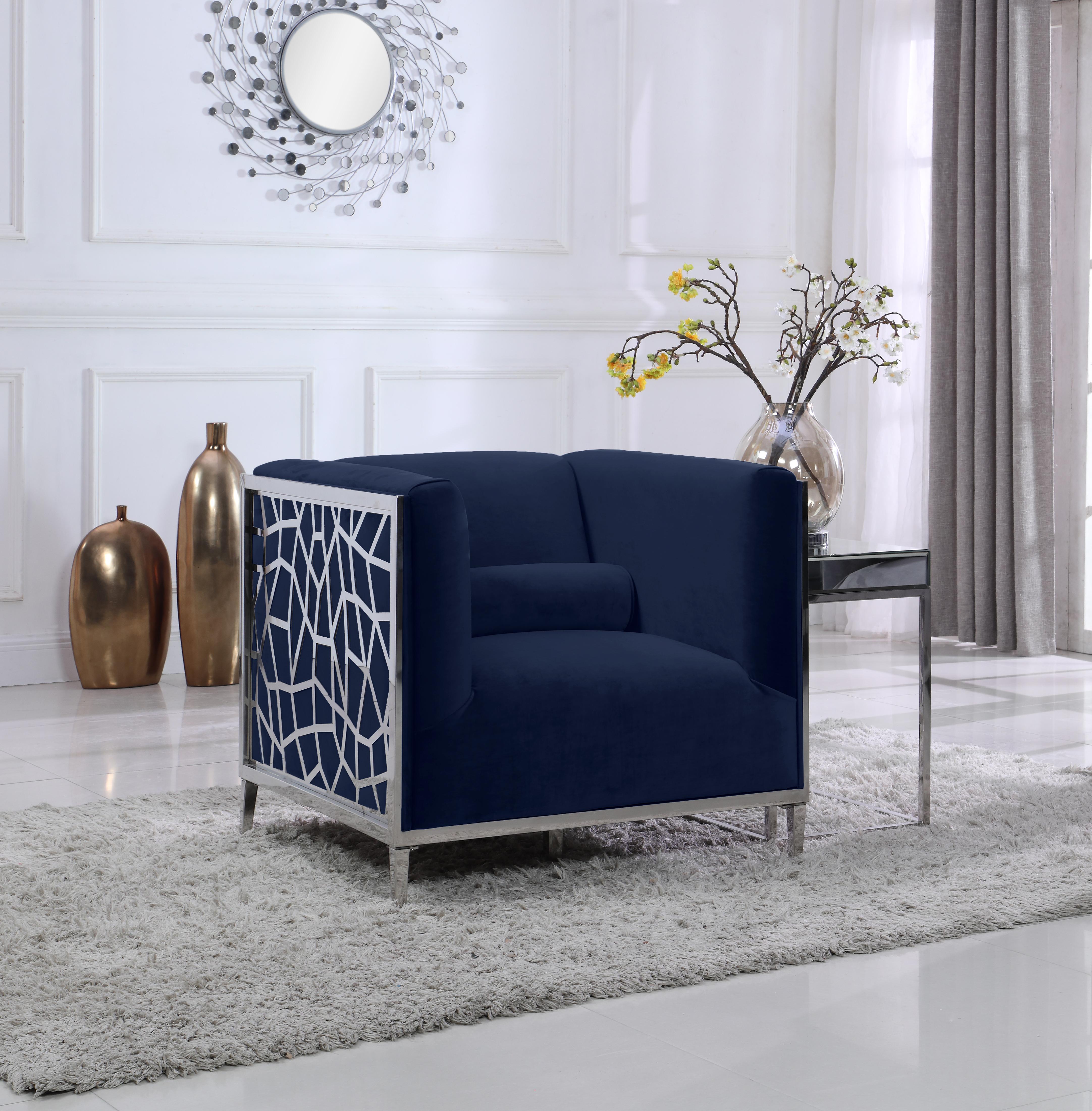 Opal Navy Velvet Chair