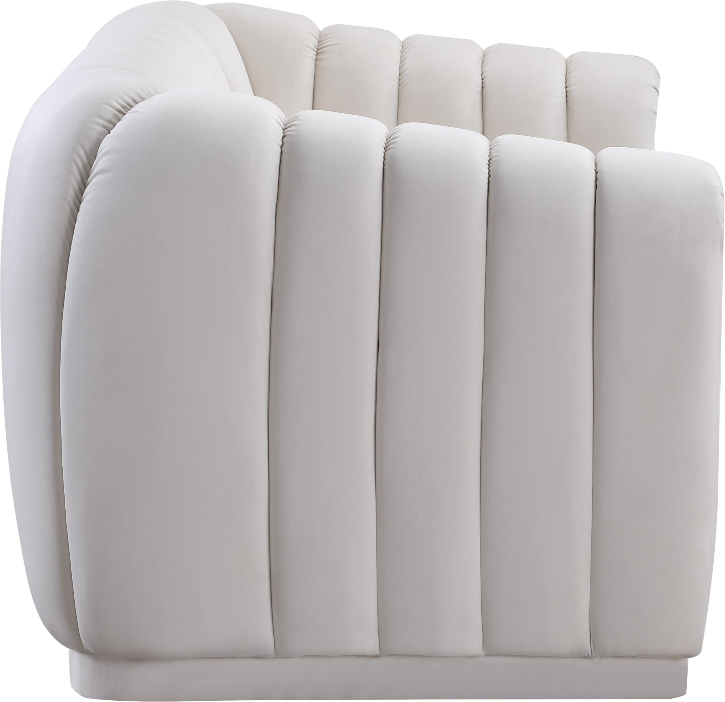 Dixie Cream Velvet Loveseat