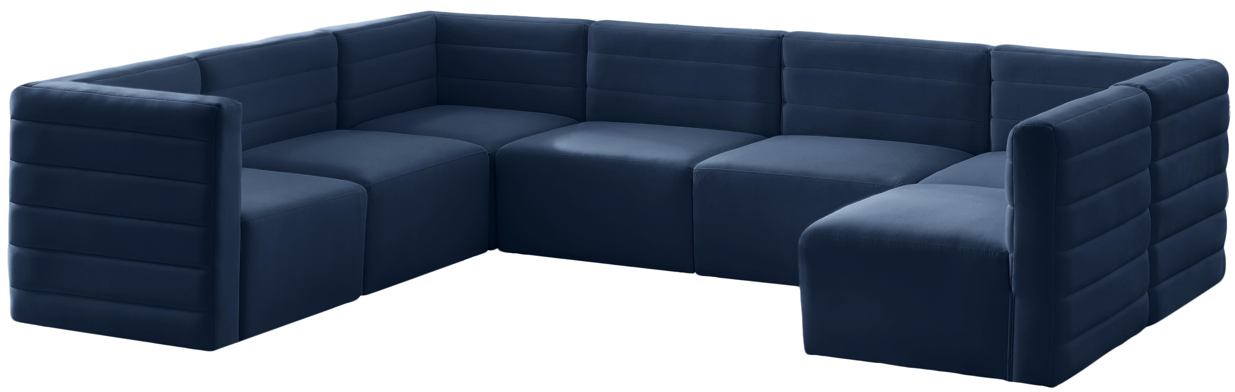 Quincy Navy Velvet Modular Sectional