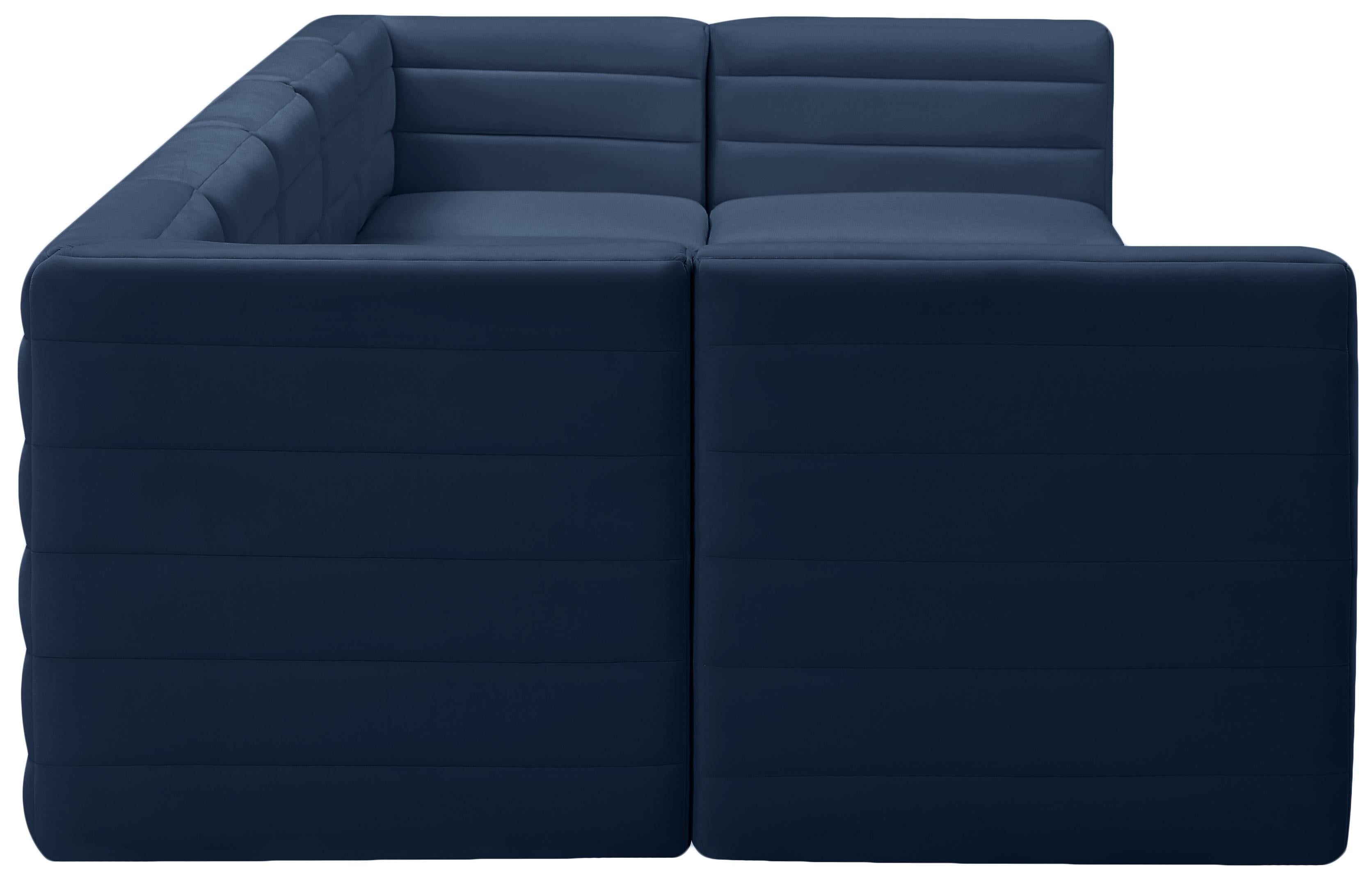 Quincy Navy Velvet Modular Sectional