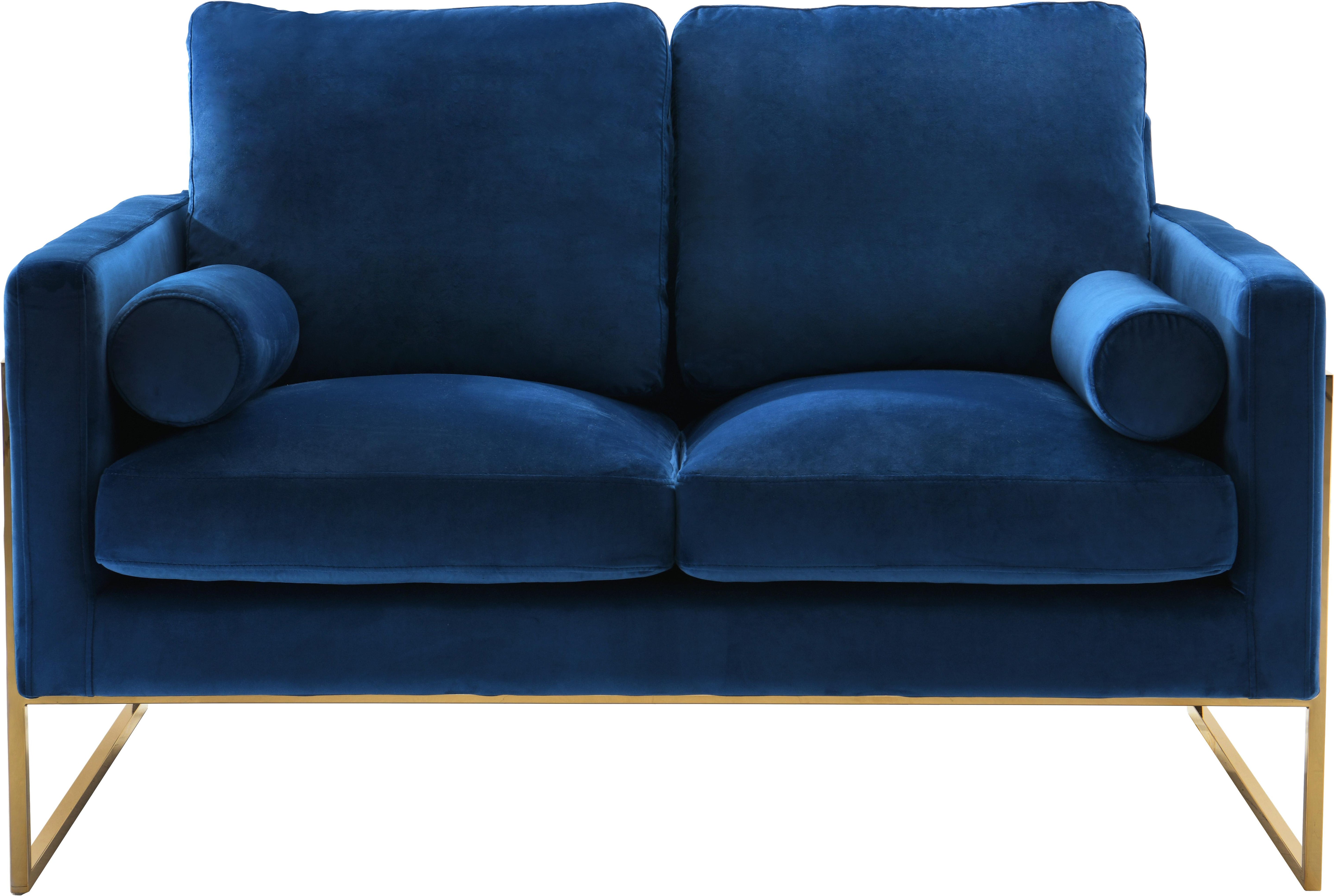 Mila Navy Velvet Loveseat