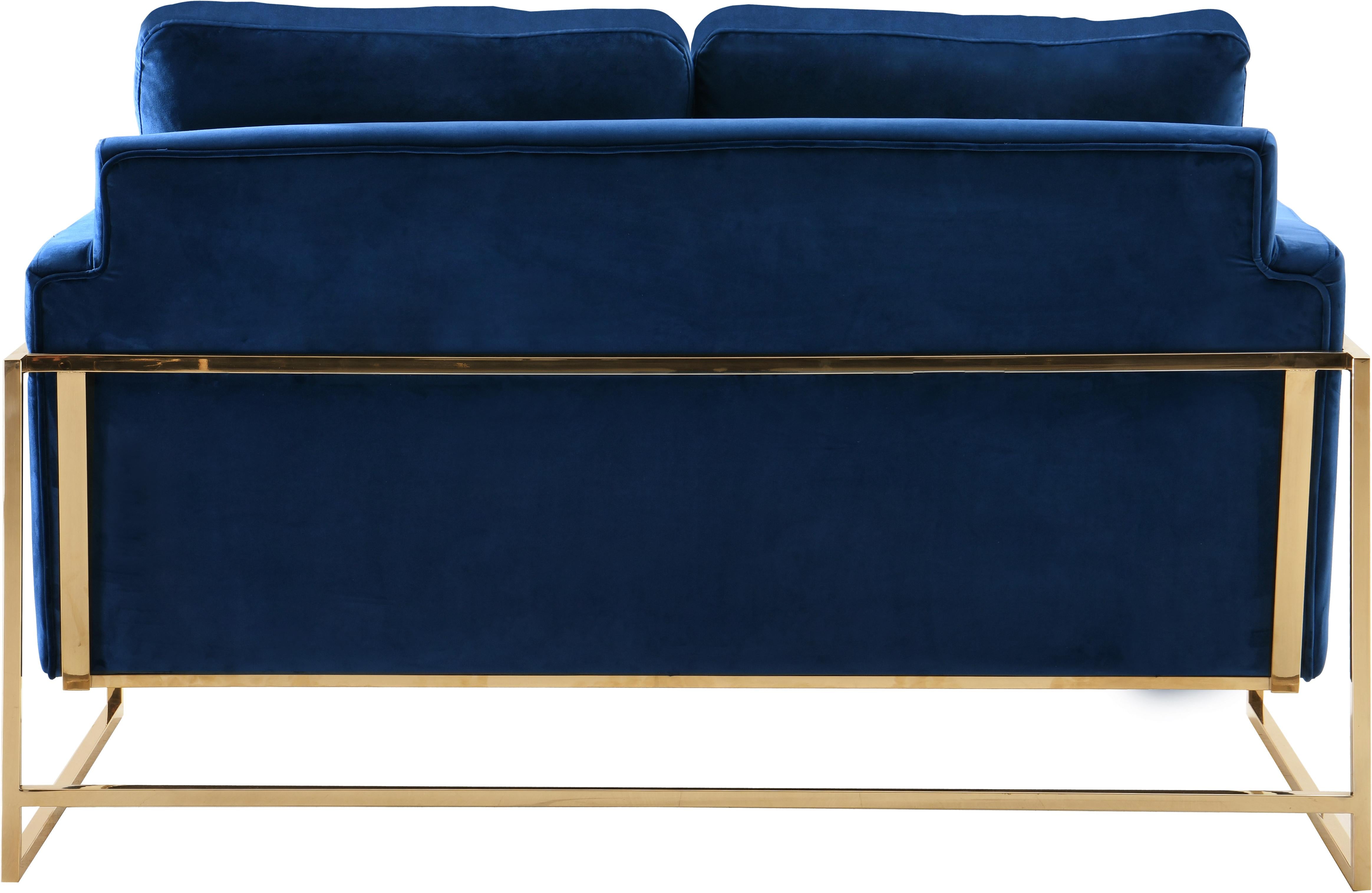 Mila Navy Velvet Loveseat