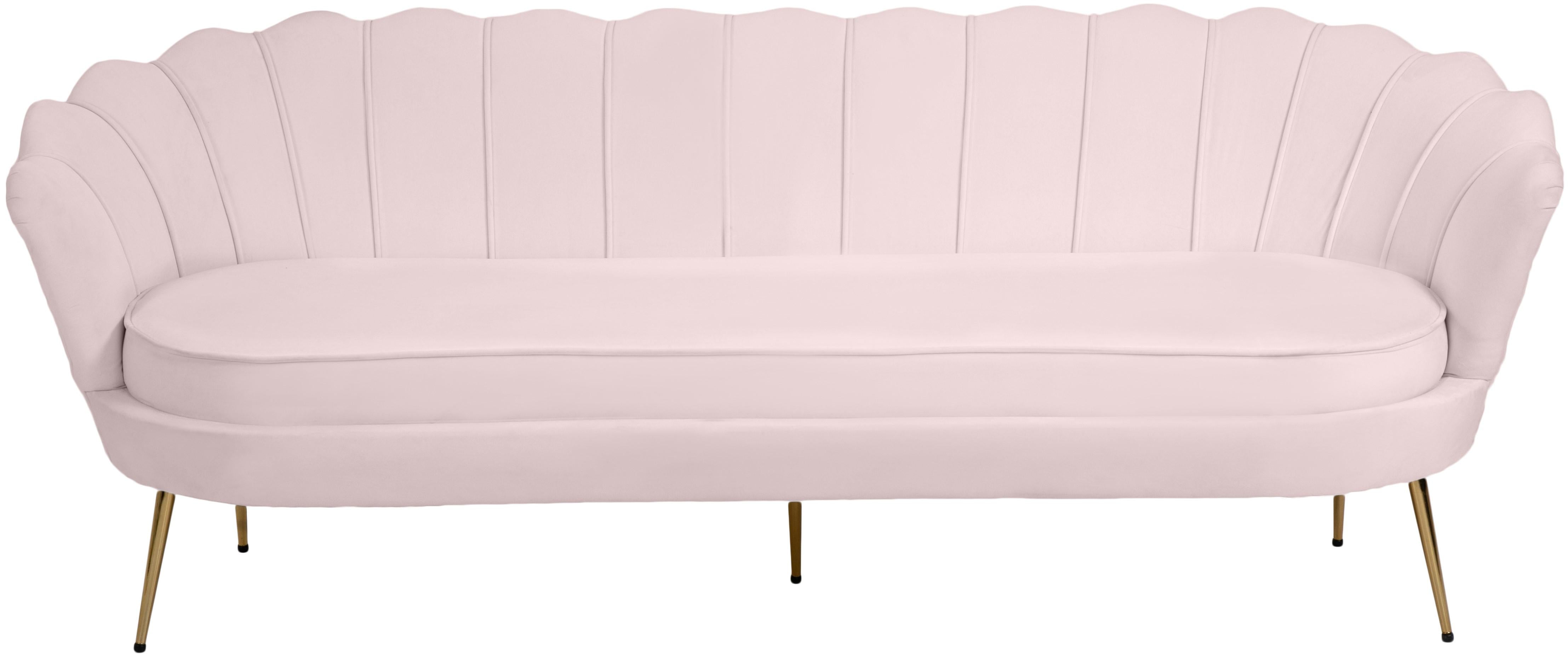 Gardenia Pink Velvet Sofa