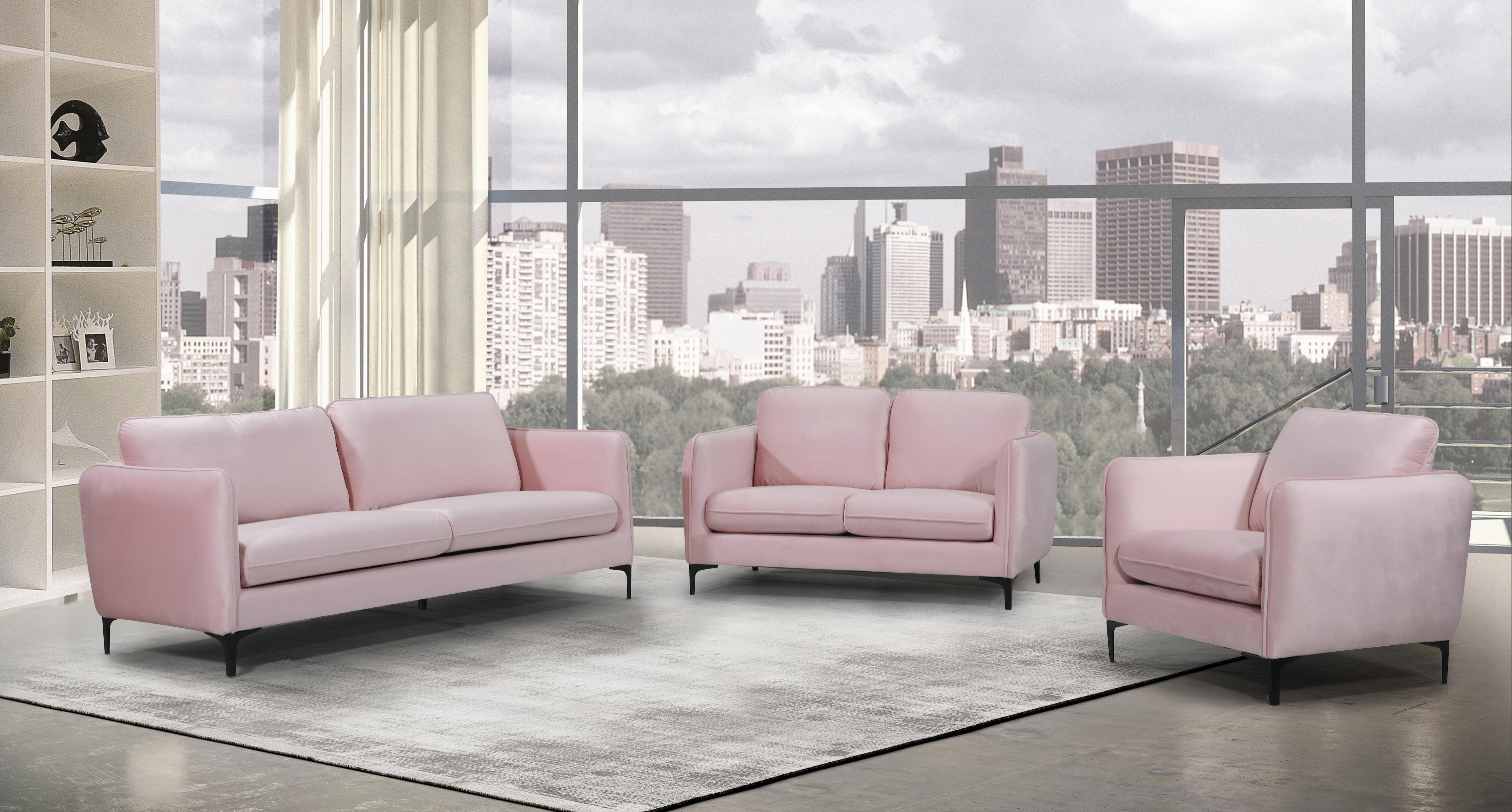 Poppy Pink Velvet Sofa