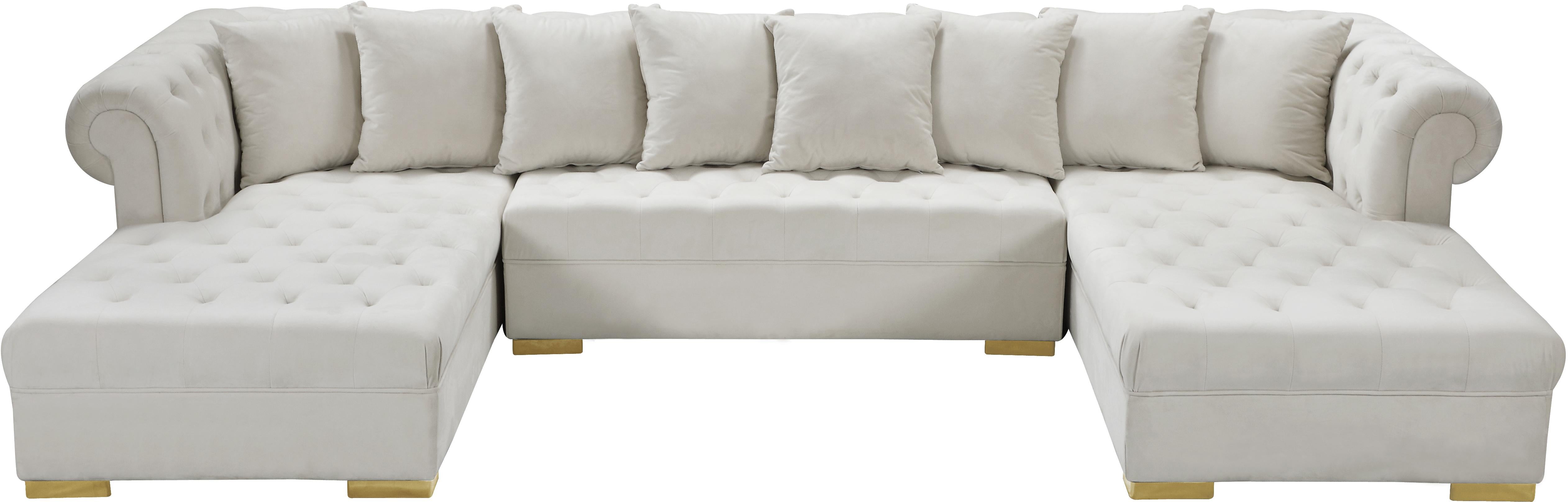 Presley Cream Velvet 3pc. Sectional