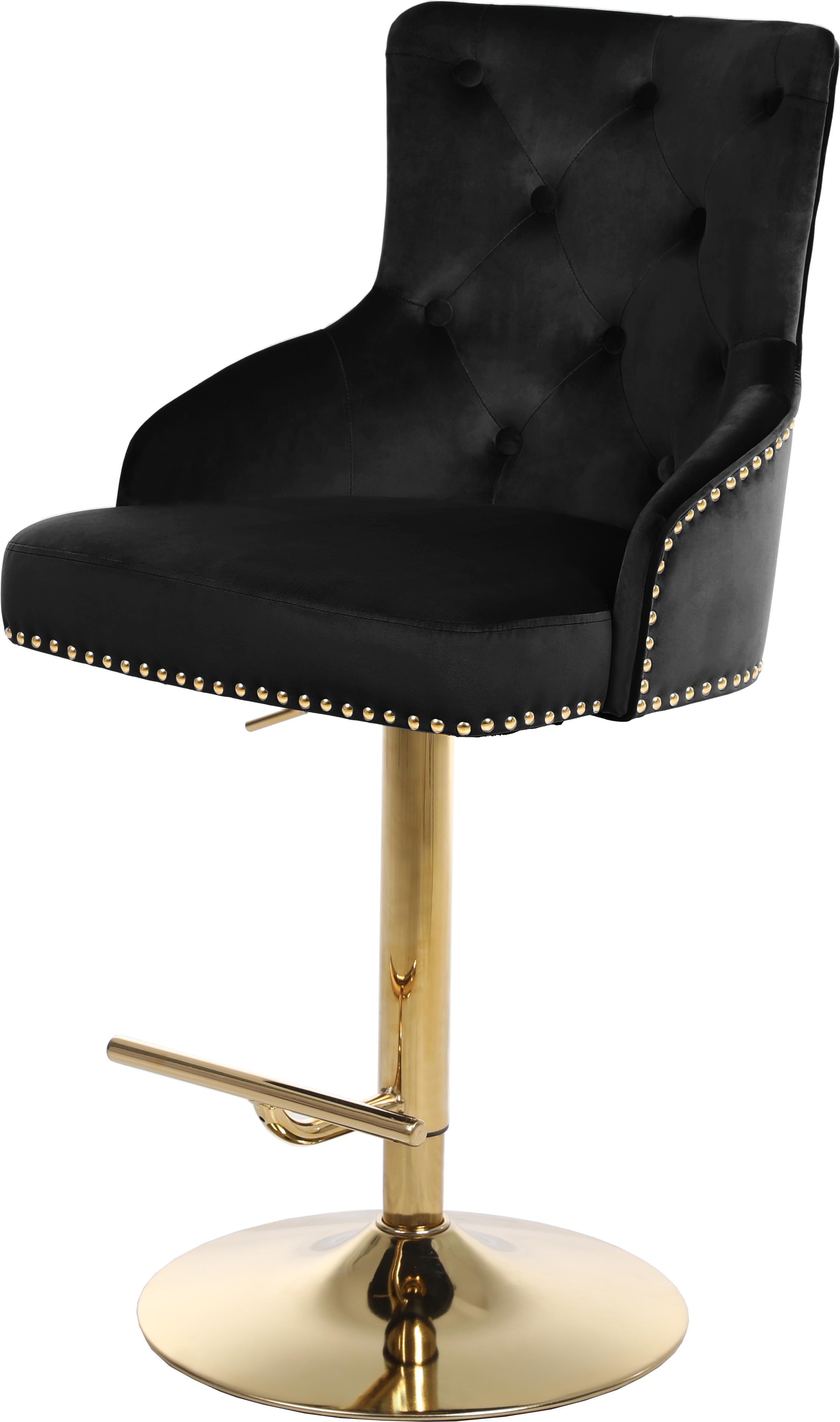 Claude Black Velvet Adjustable Stool