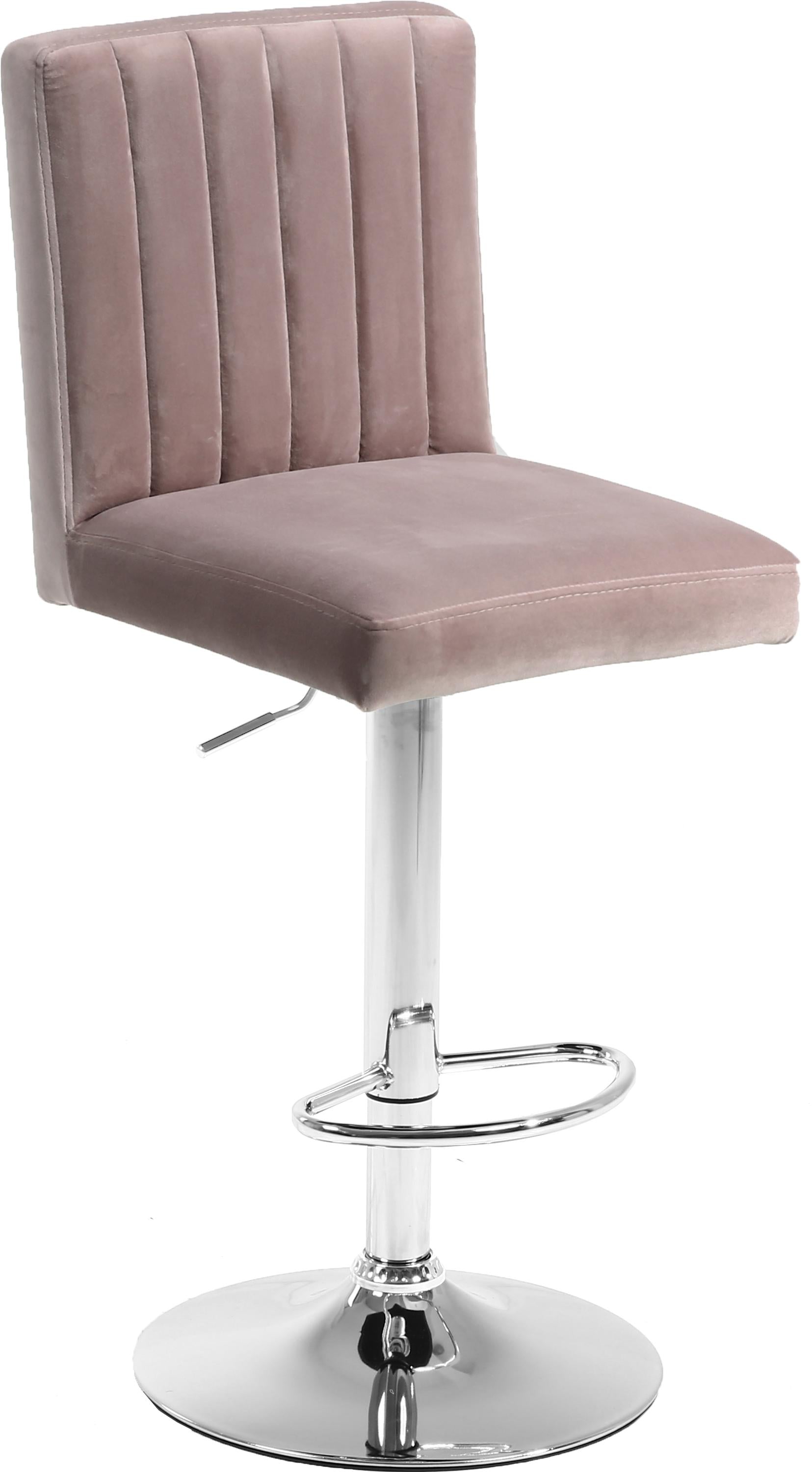 Joel Pink Velvet Adjustable Stool