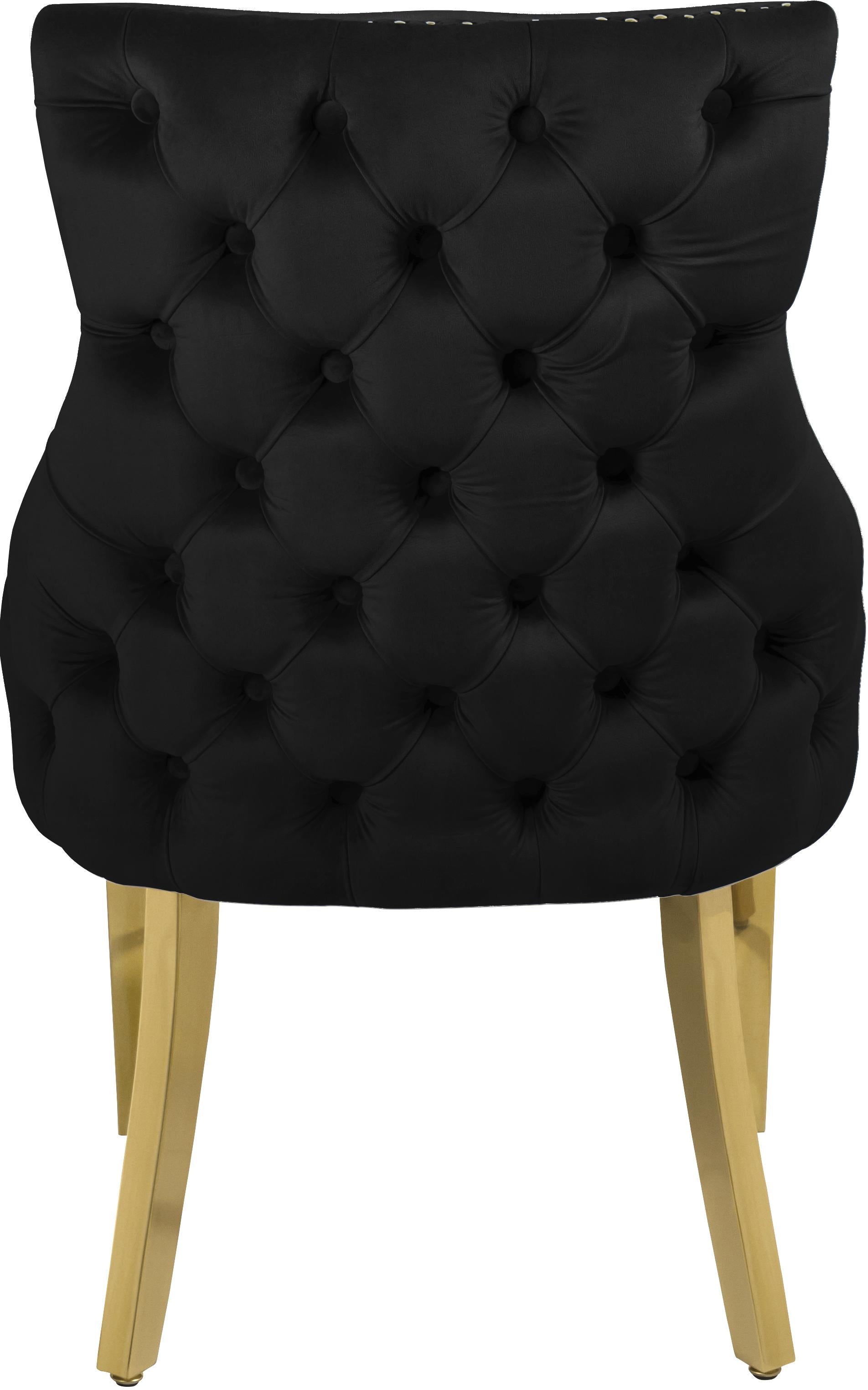 Tuft Black Velvet Dining Chair