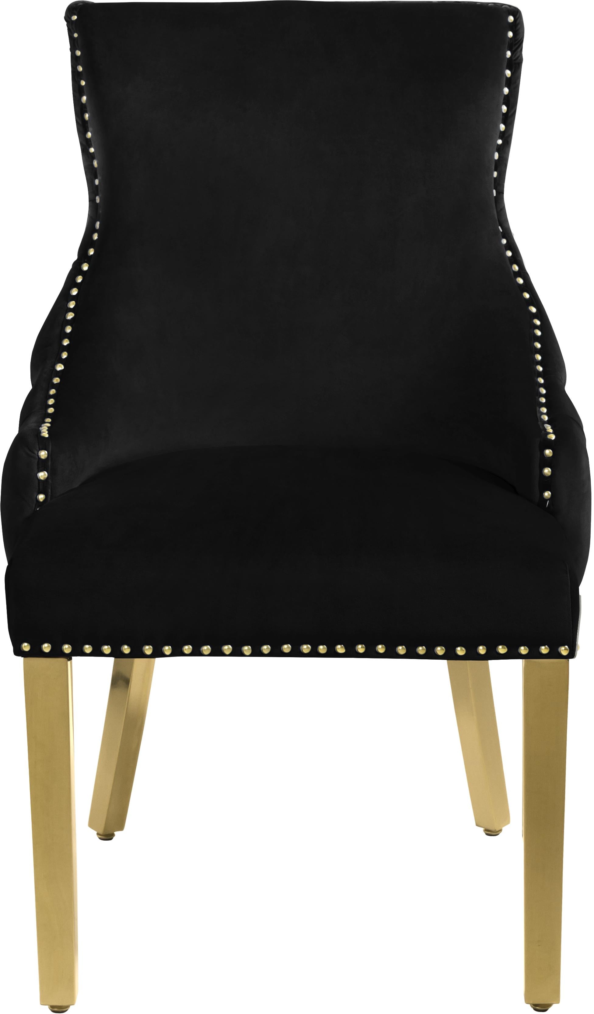 Tuft Black Velvet Dining Chair