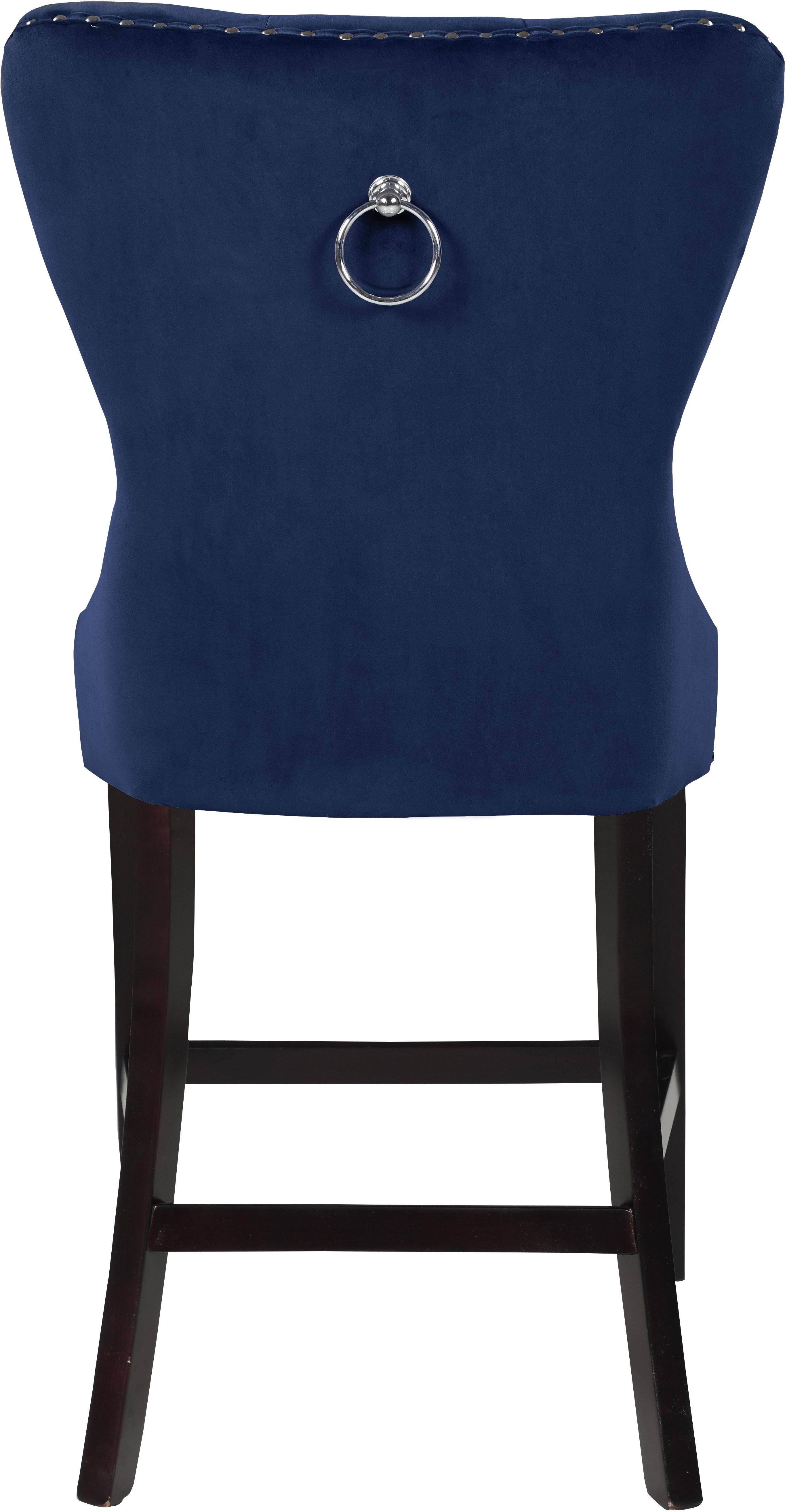 Nikki Navy Velvet Stool