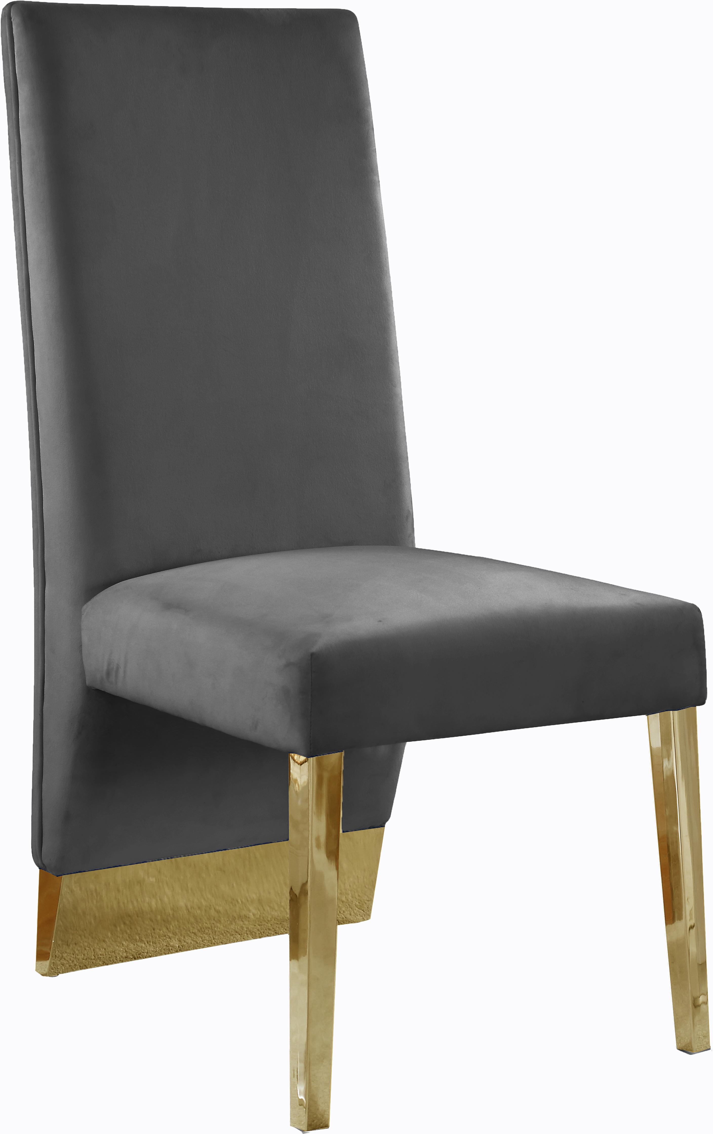 Porsha Grey Velvet Dining Chair