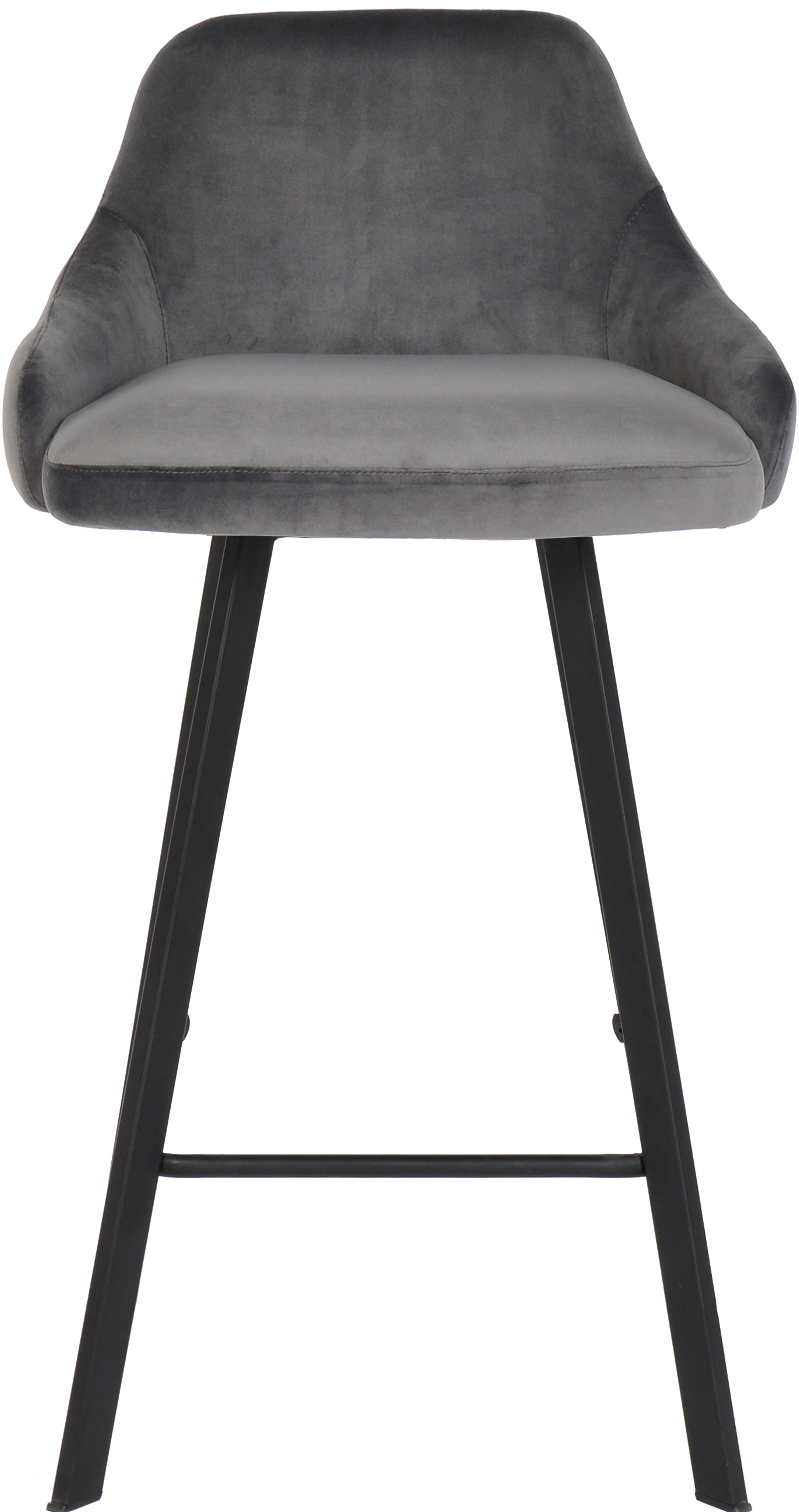 Viviene Grey Velvet Stool