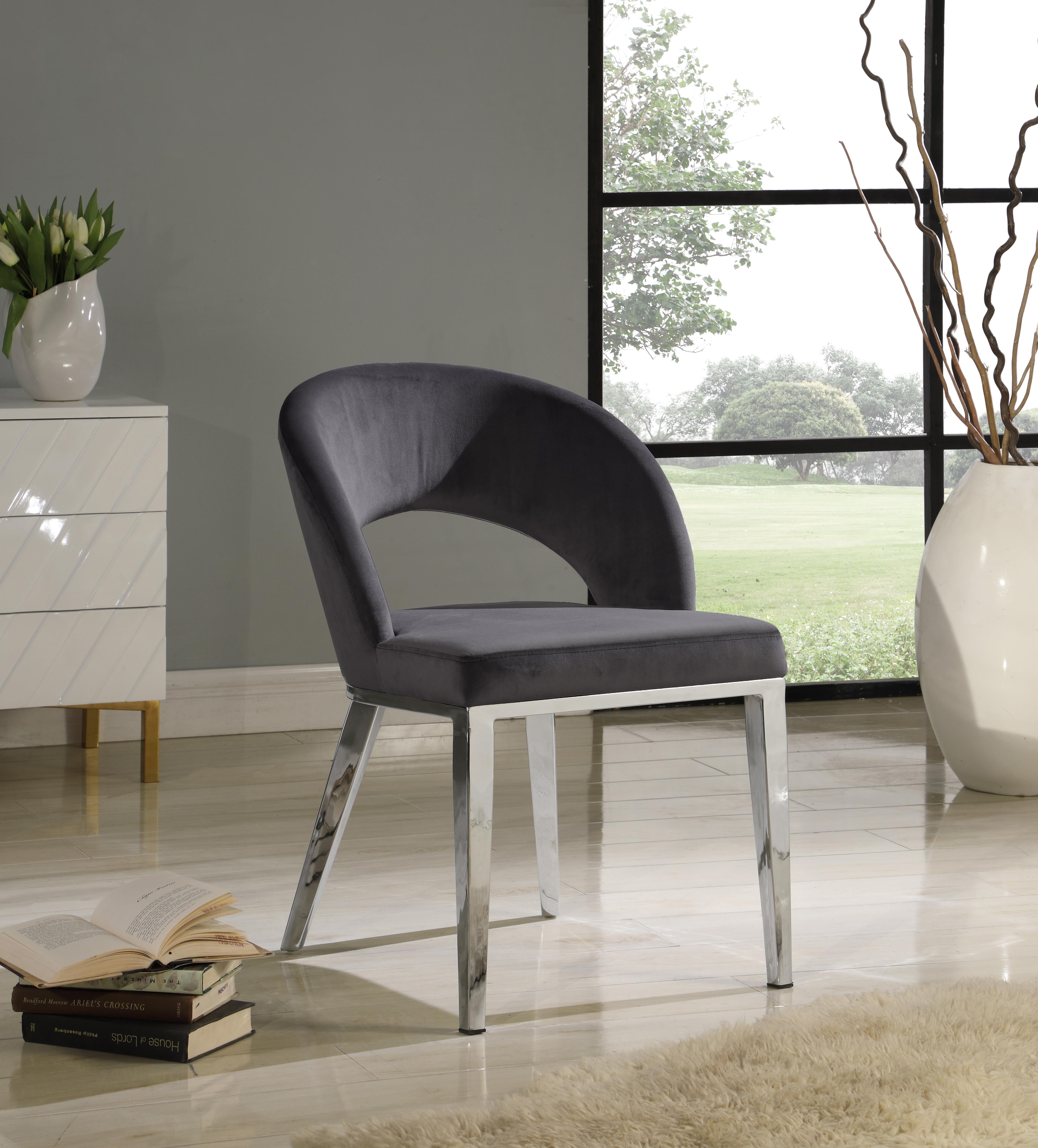 Roberto Grey Velvet Dining Chair