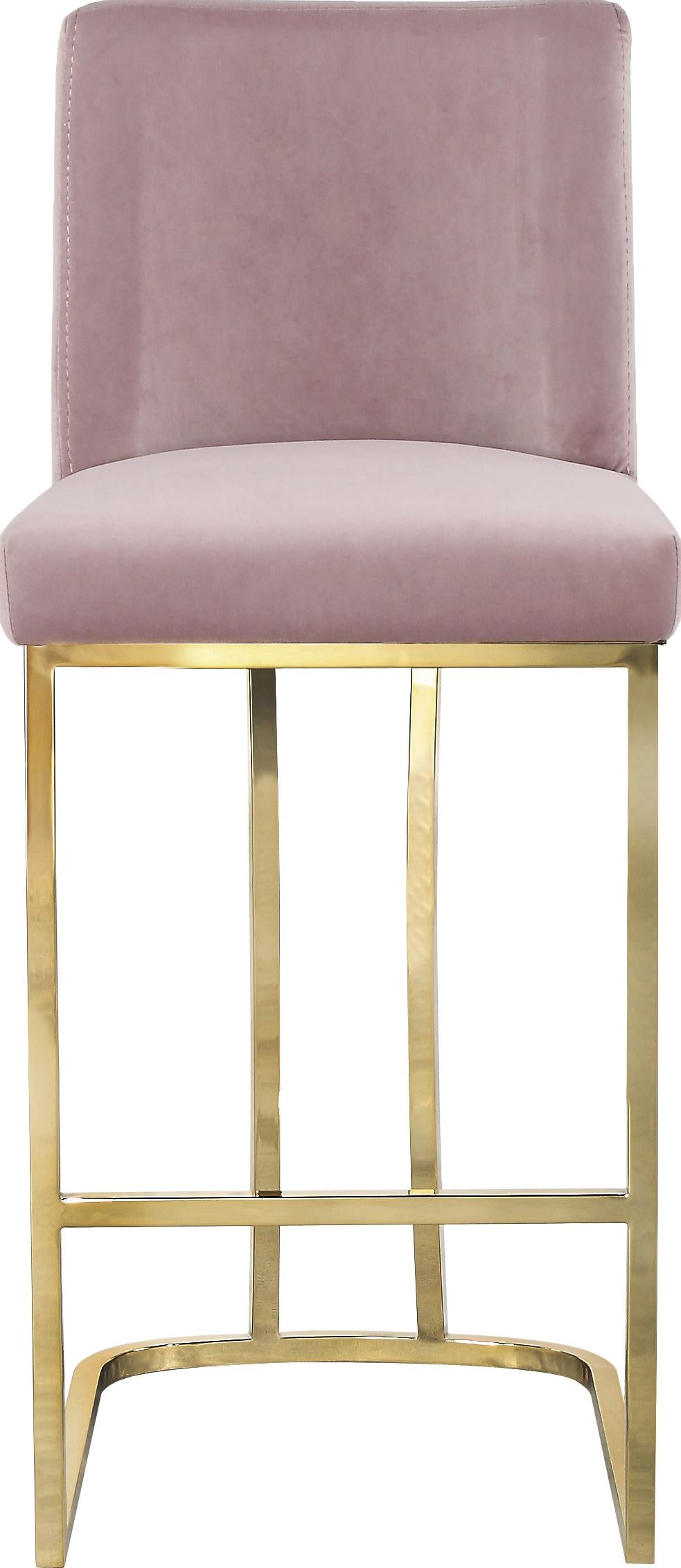 Heidi Pink Velvet Stool