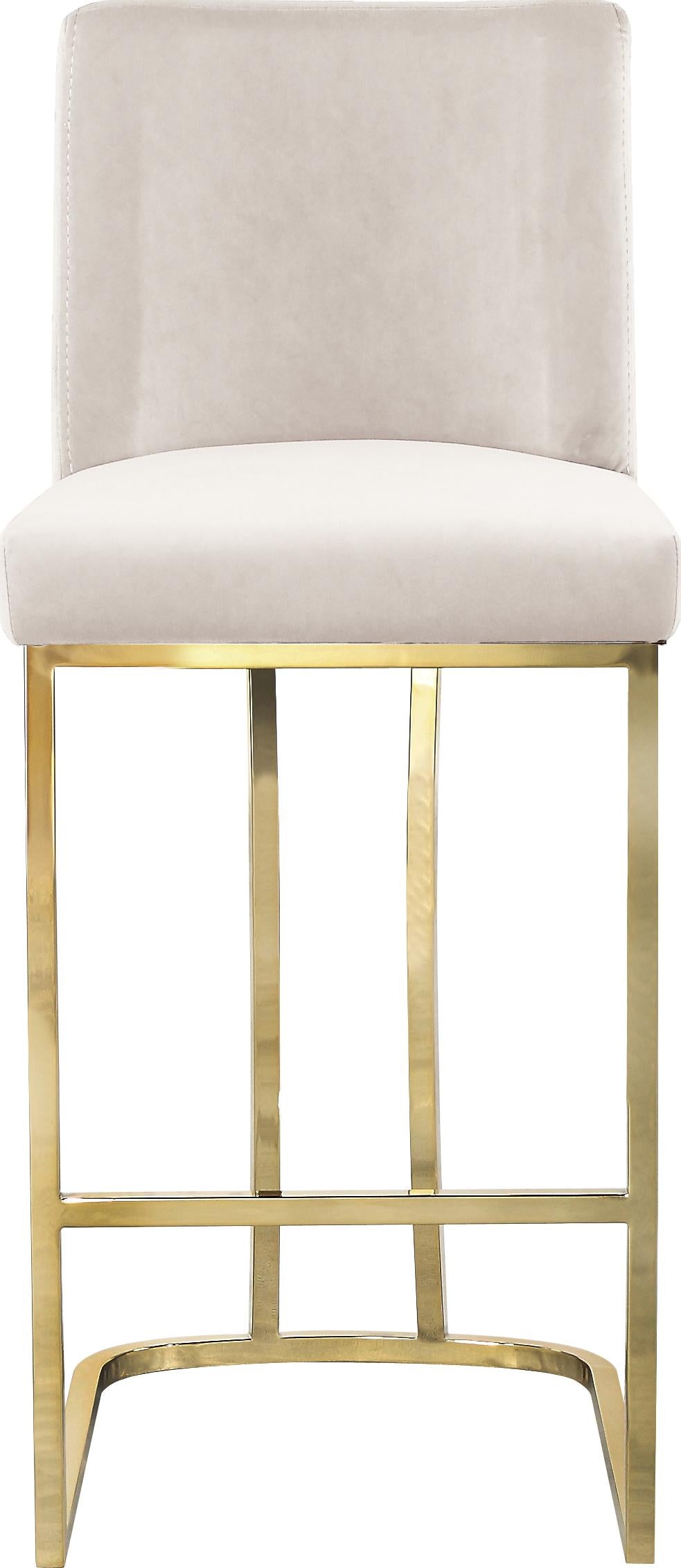 Heidi Cream Velvet Stool