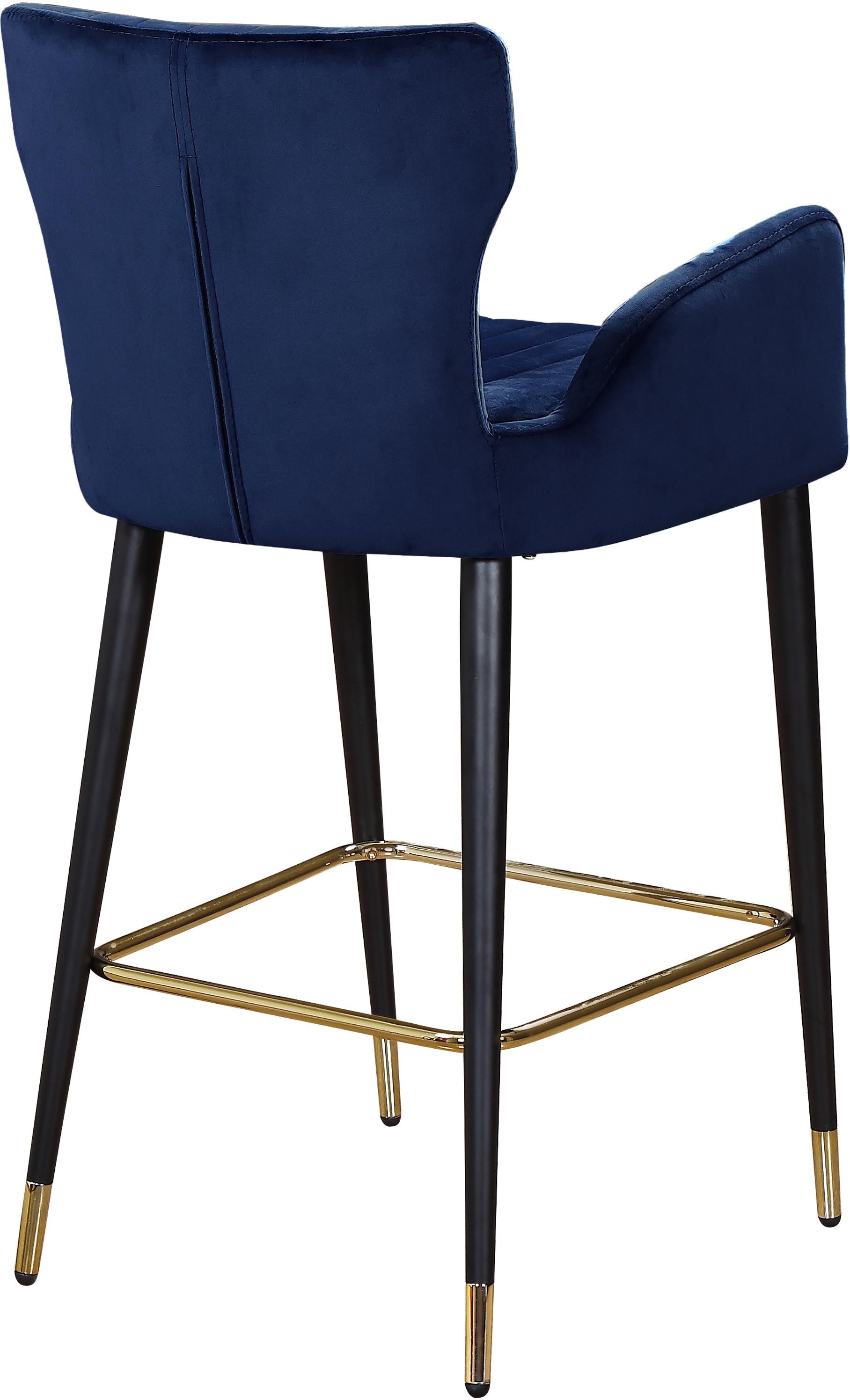 Luxe Navy Velvet Stool