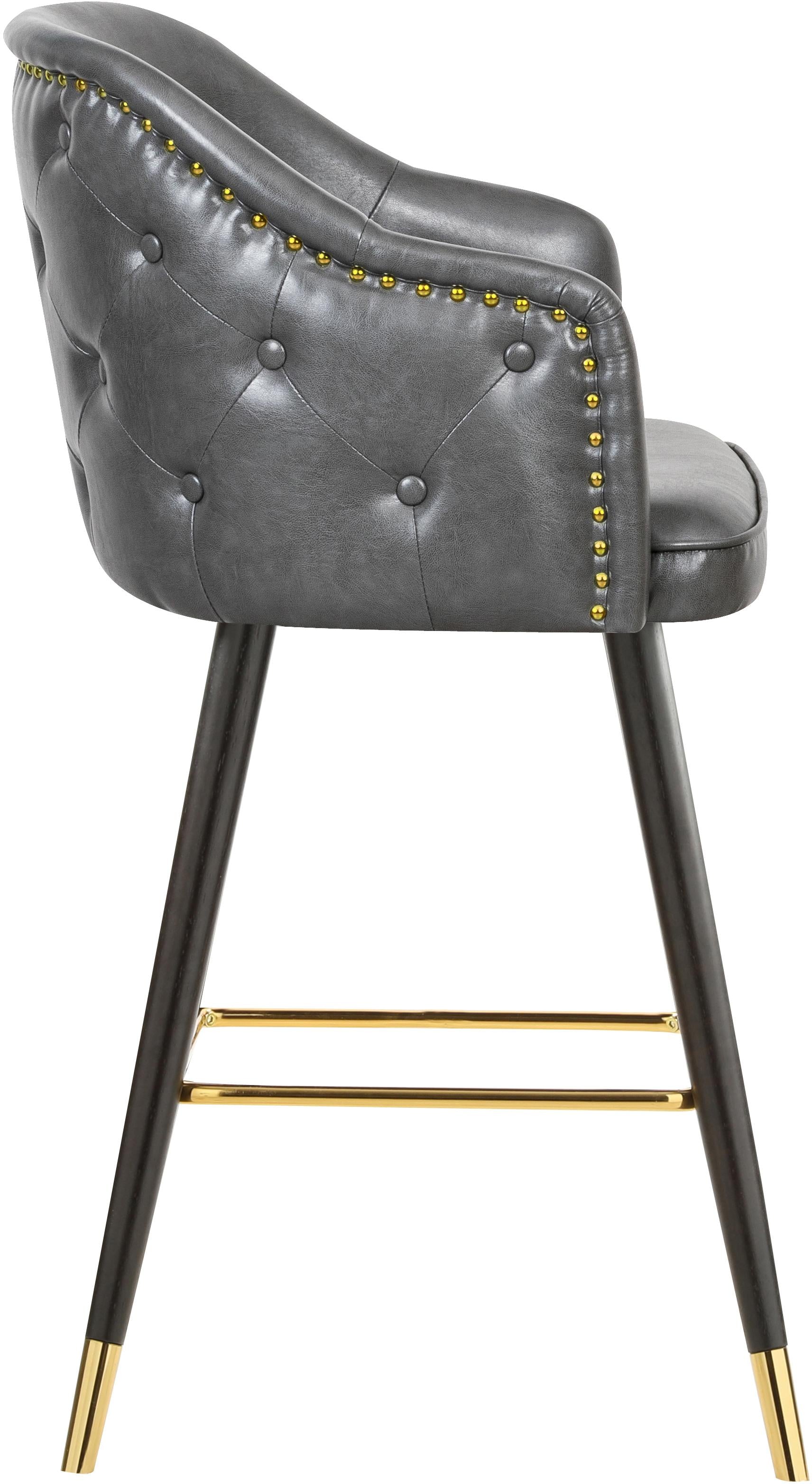 Barbosa Grey Faux Leather Counter/Bar Stool