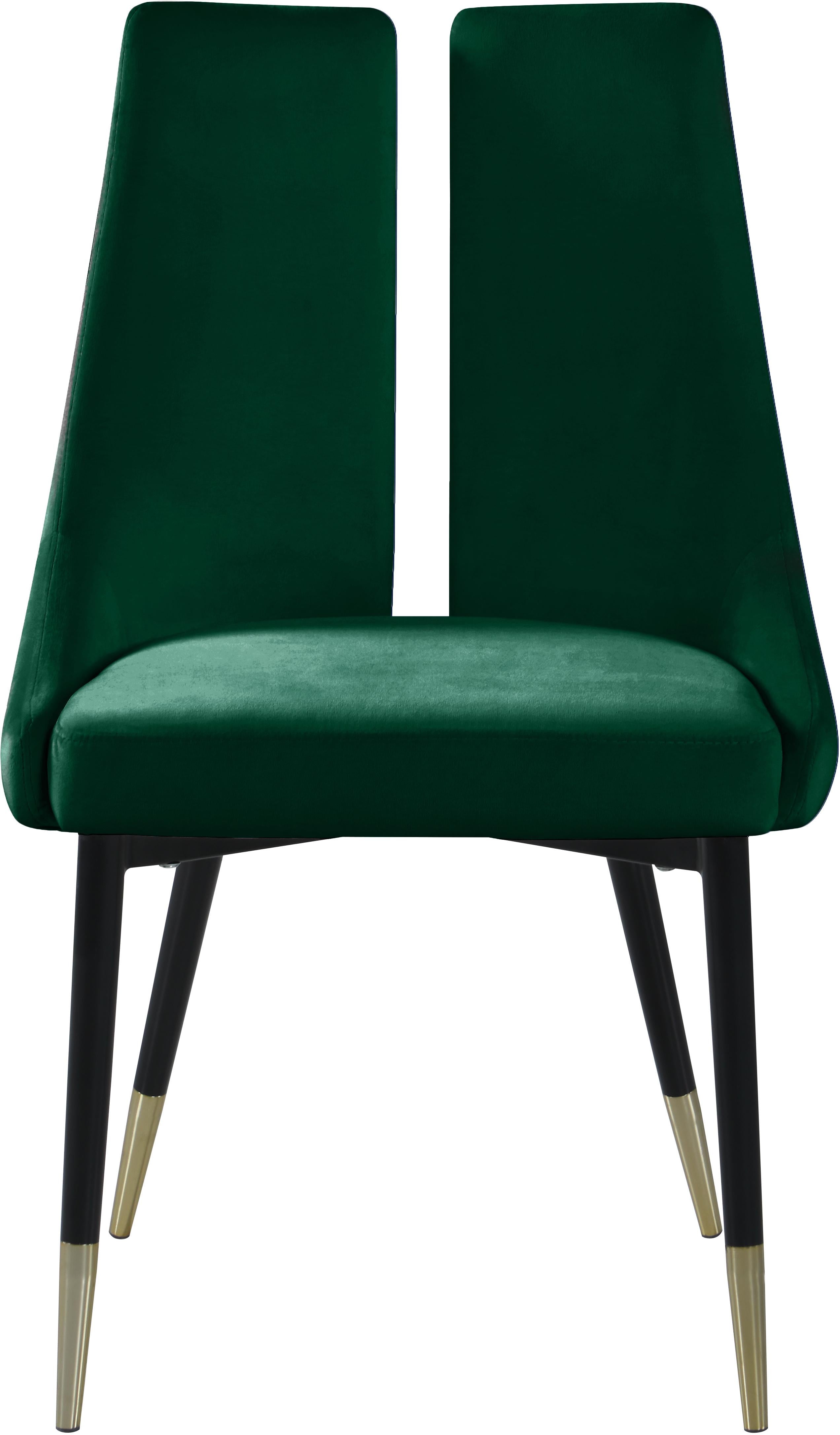 Sleek Green Velvet Dining Chair