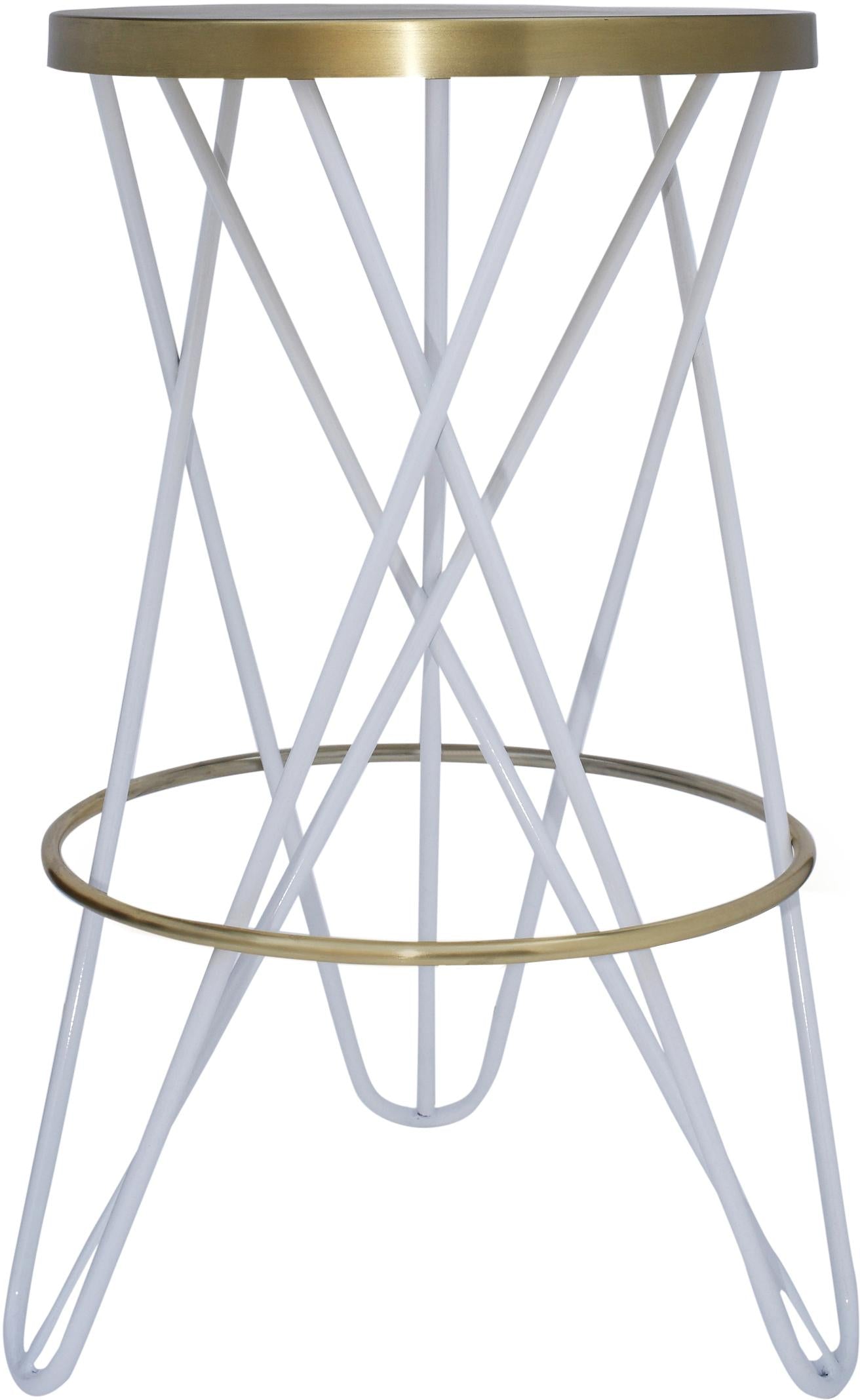 Mercury White / Gold Counter Stool