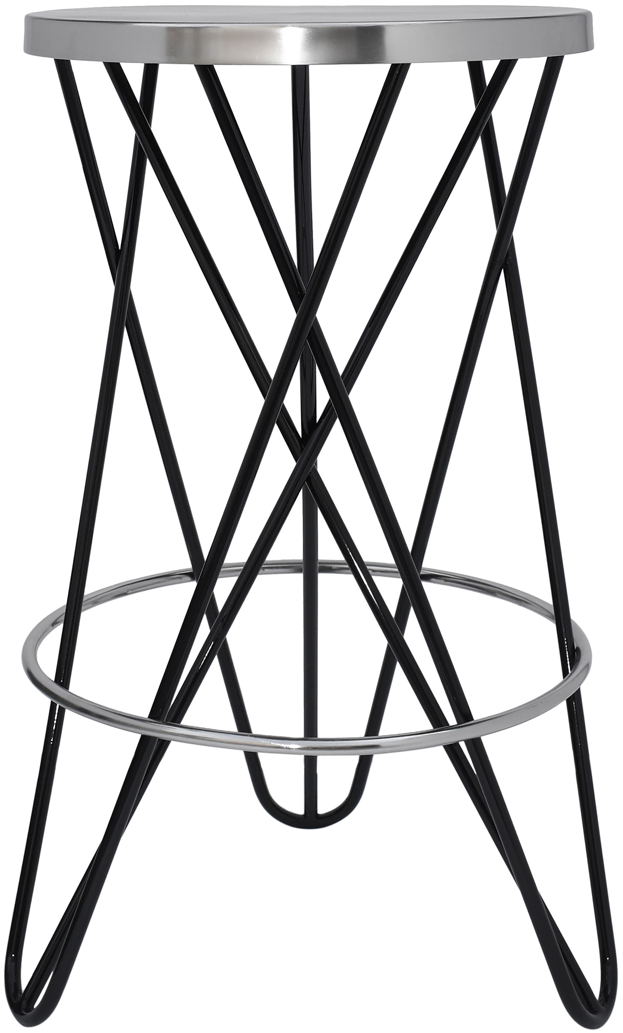 Mercury Black / Silver Counter Stool