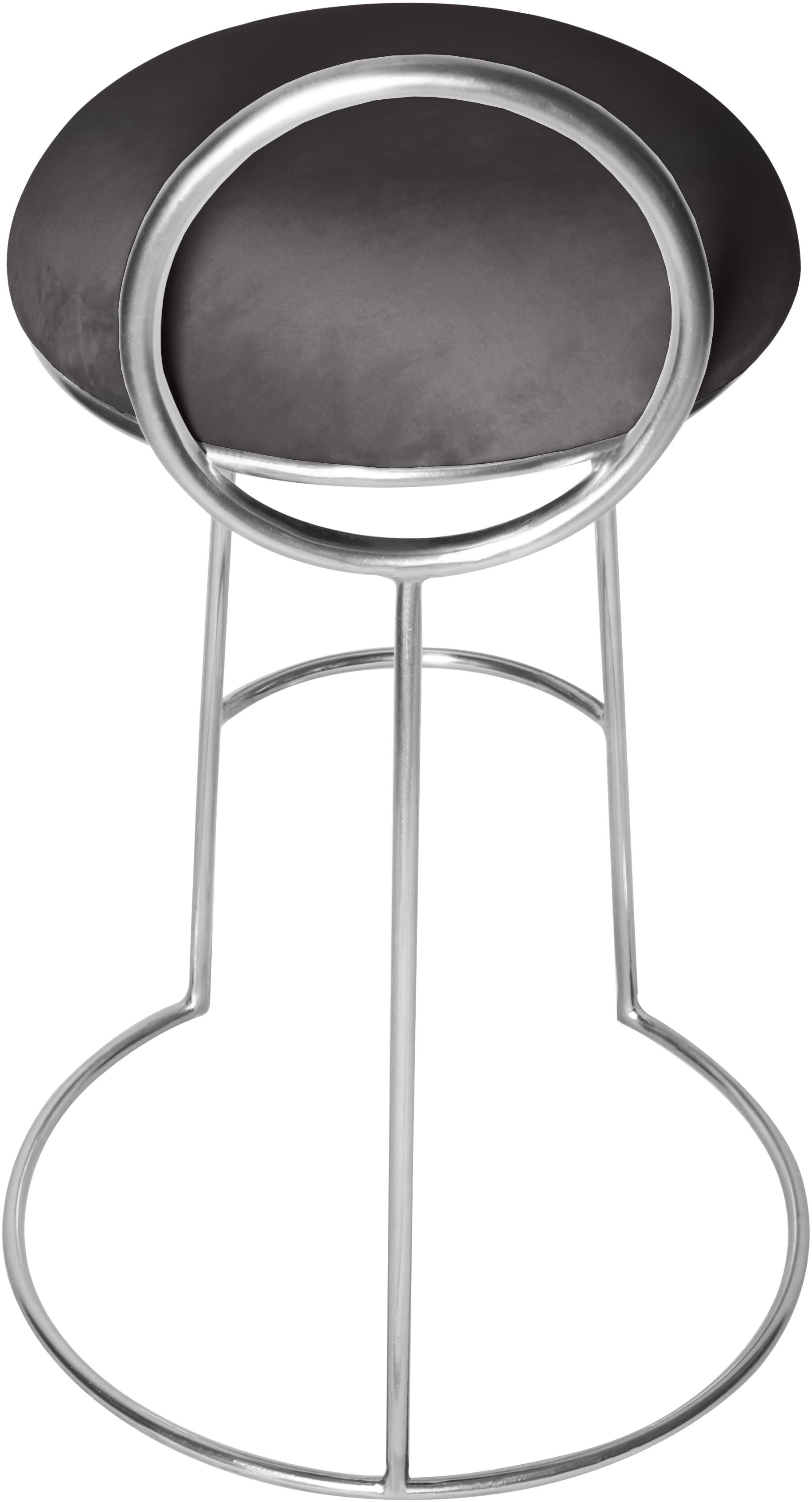 Ring Grey Velvet Counter Stool