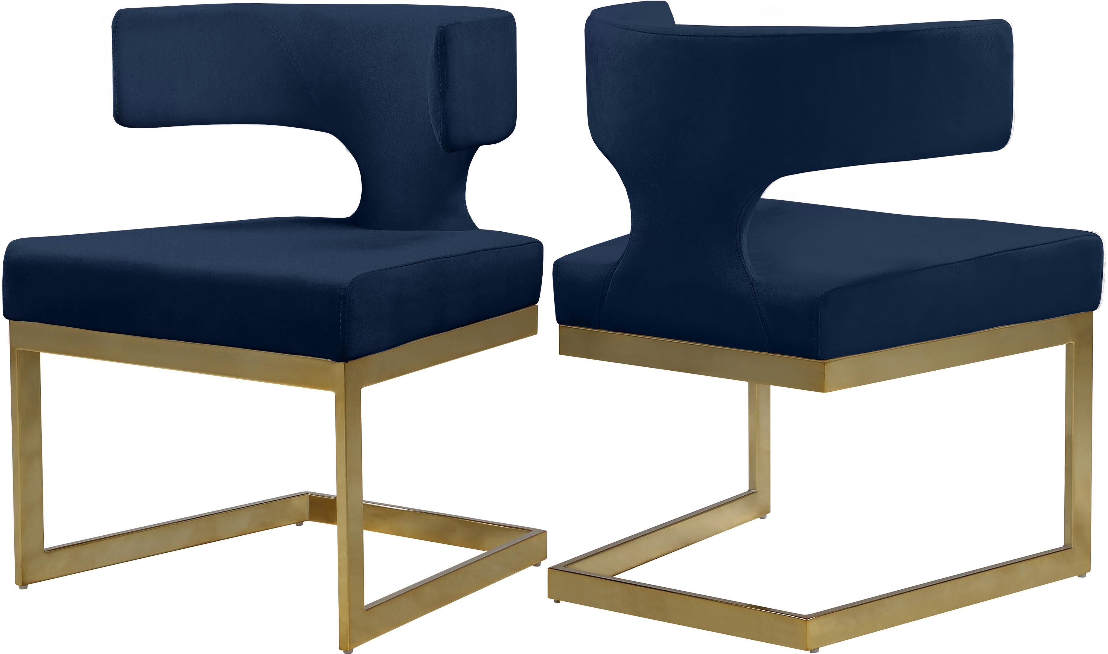 Alexandra Navy Velvet Dining Chair image