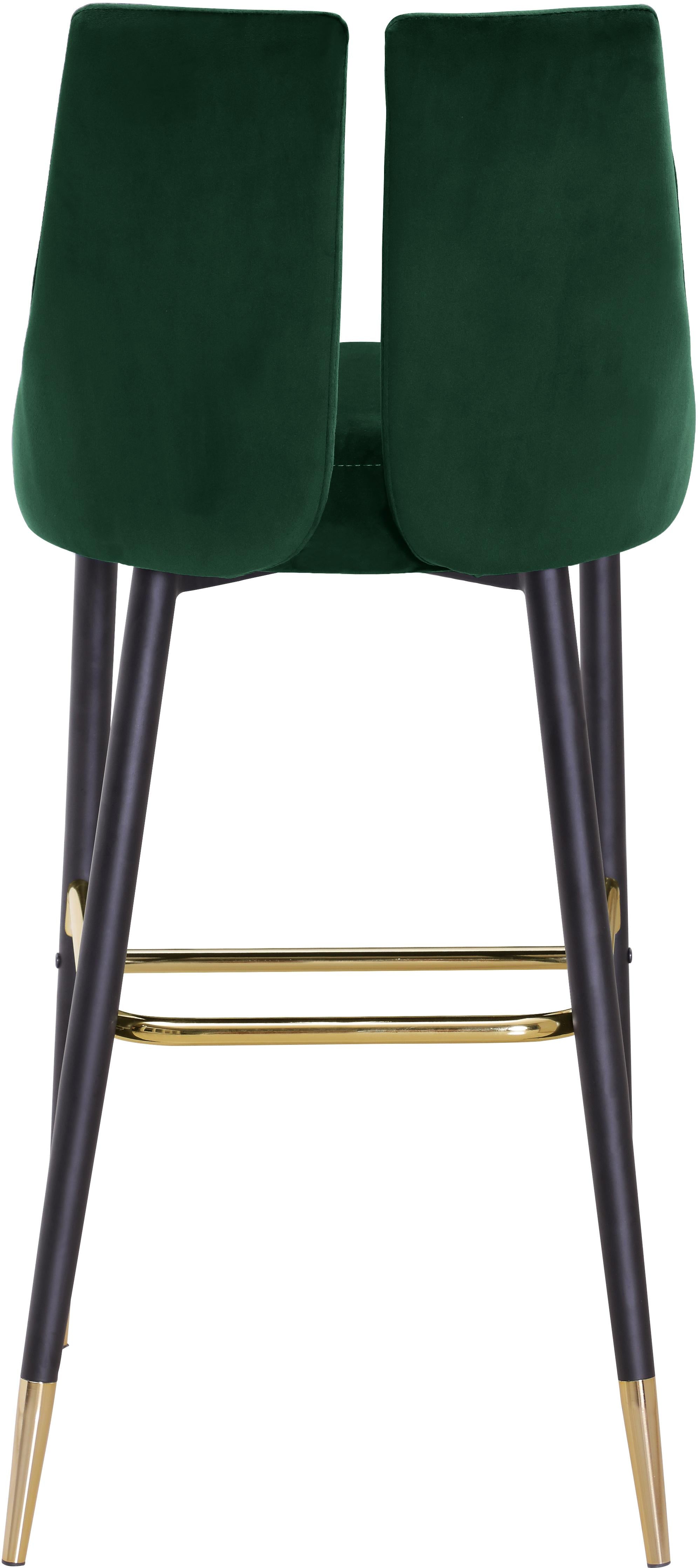 Sleek Green Velvet Stool