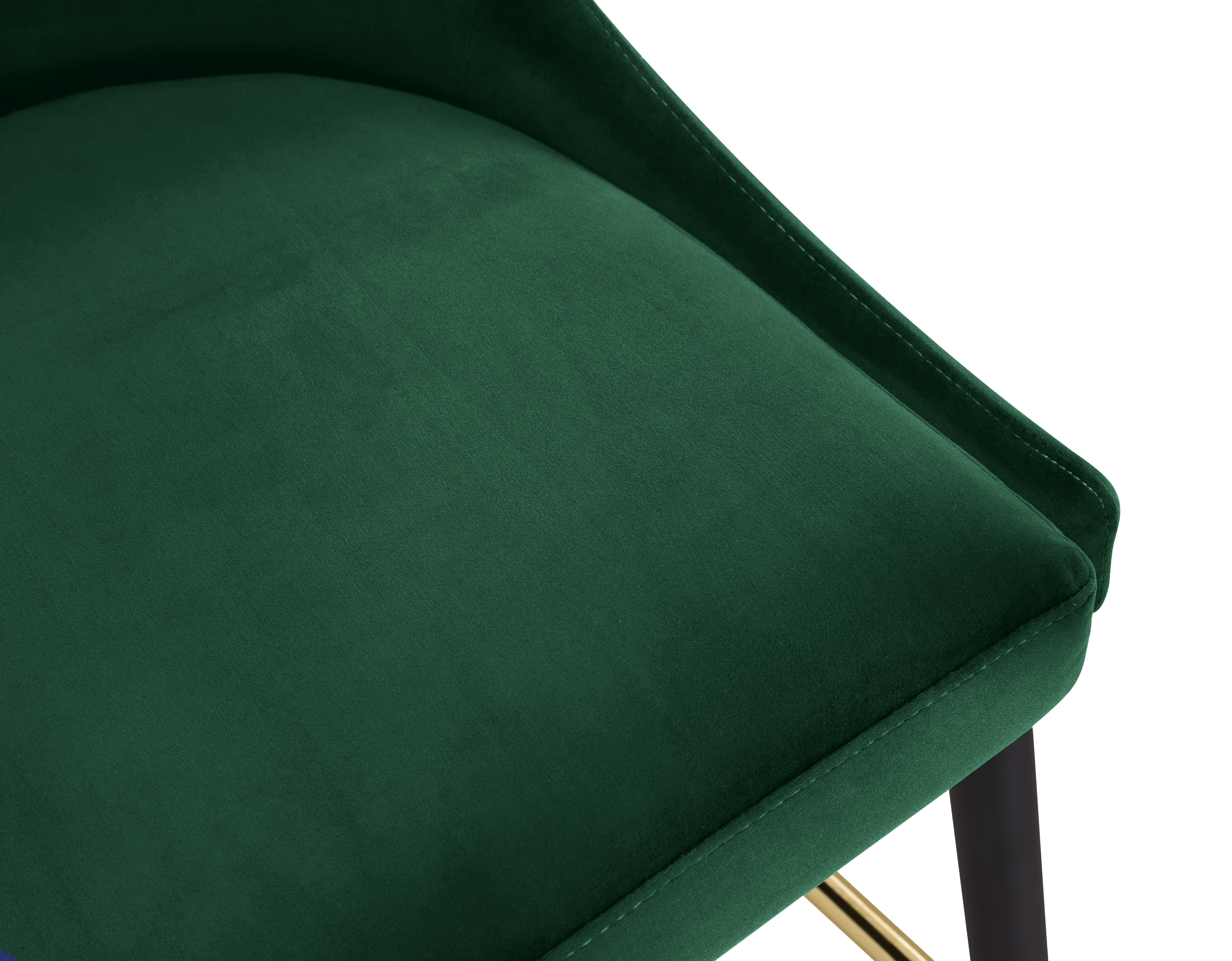 Sleek Green Velvet Stool