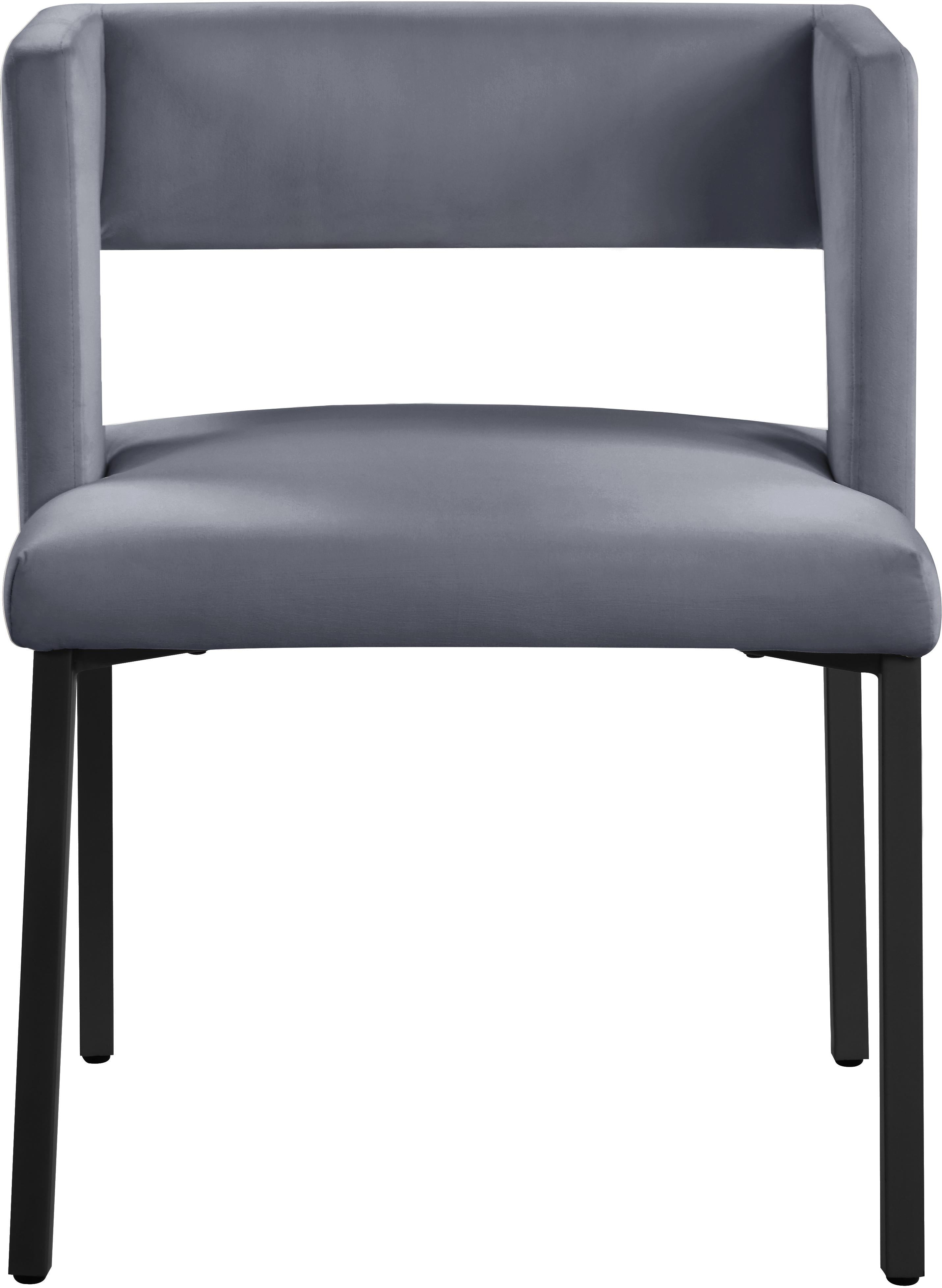 Caleb Grey Velvet Dining Chair