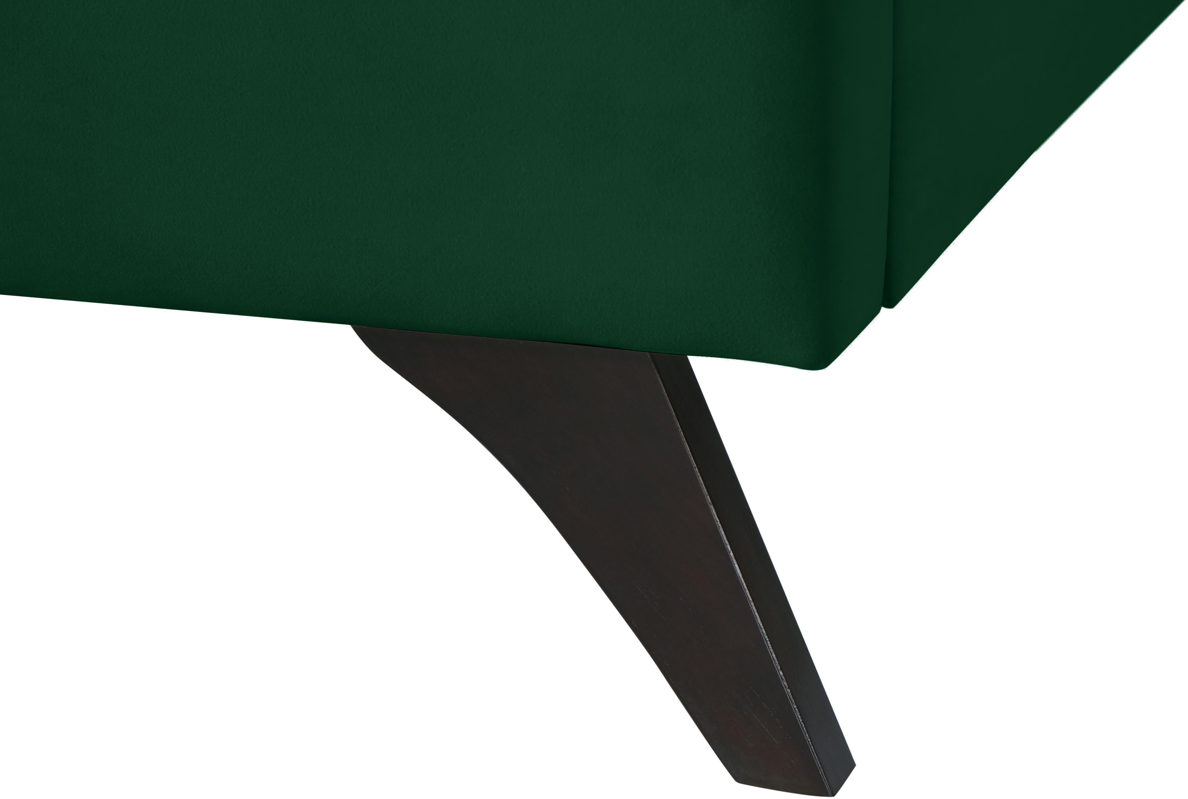 Elly Green Velvet King Bed