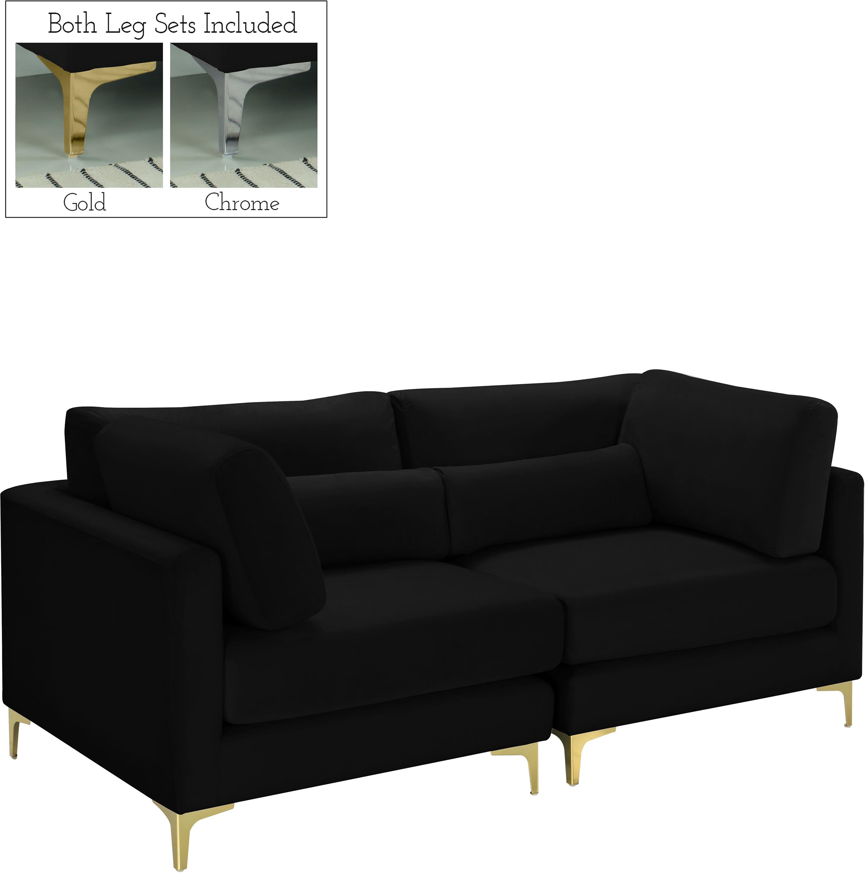 Julia Black Velvet Modular Sofa image