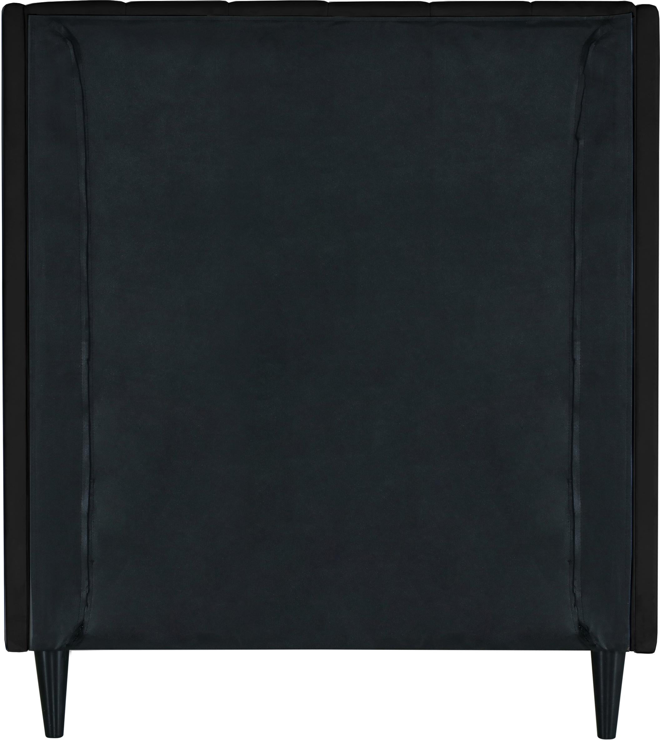 Eva Black Velvet Twin Bed