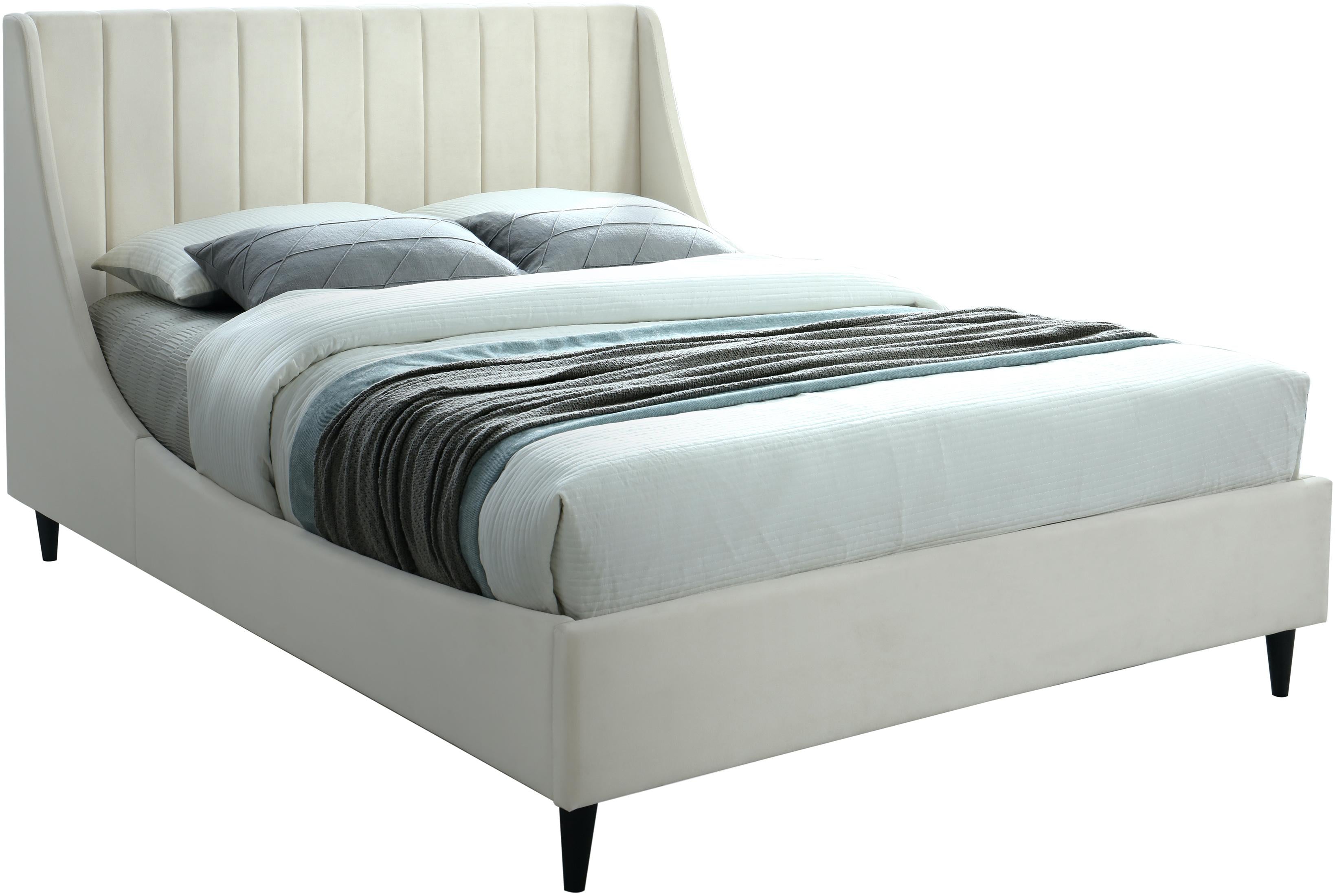Eva Cream Velvet King Bed