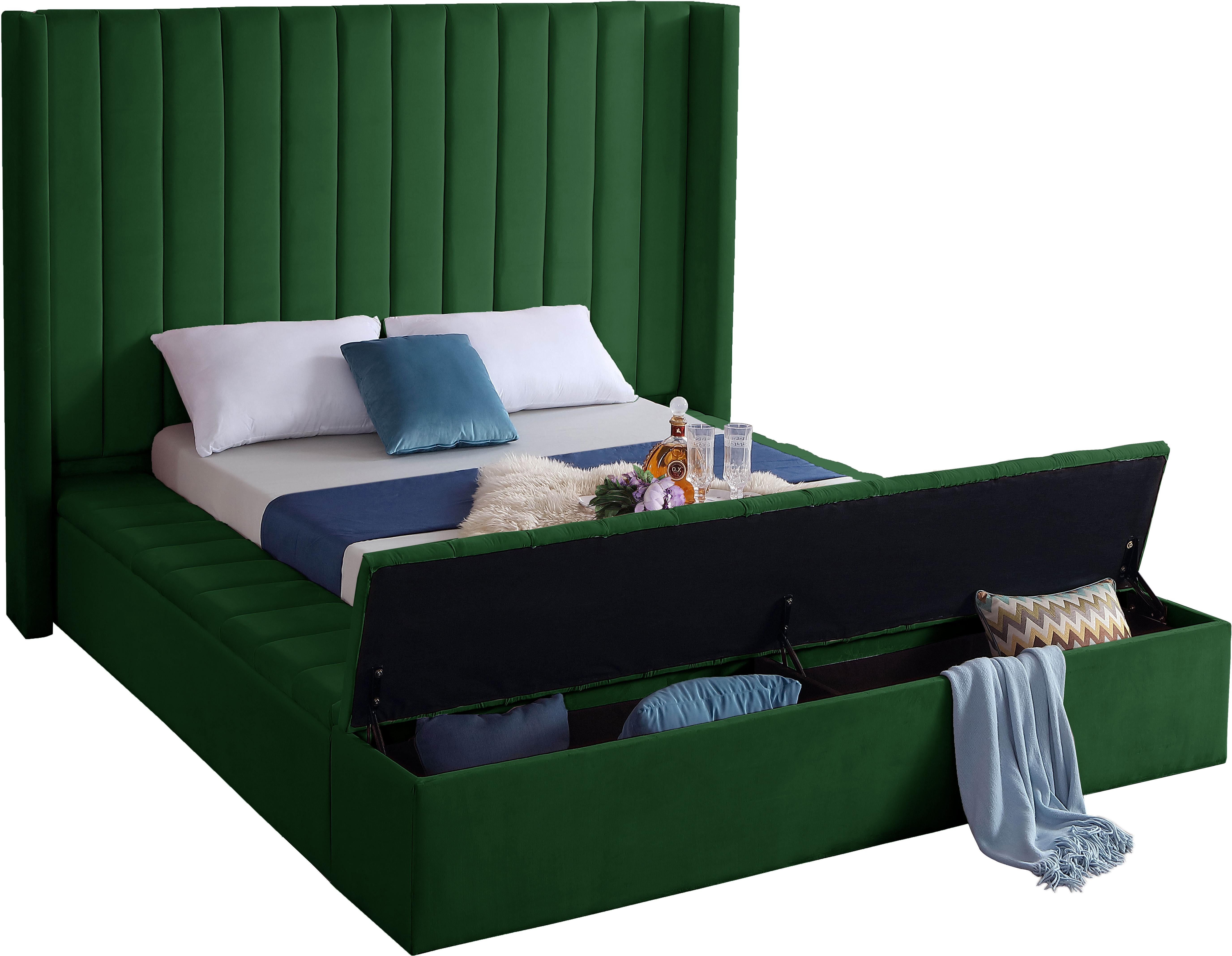 Kiki Green Velvet King Bed (3 Boxes)