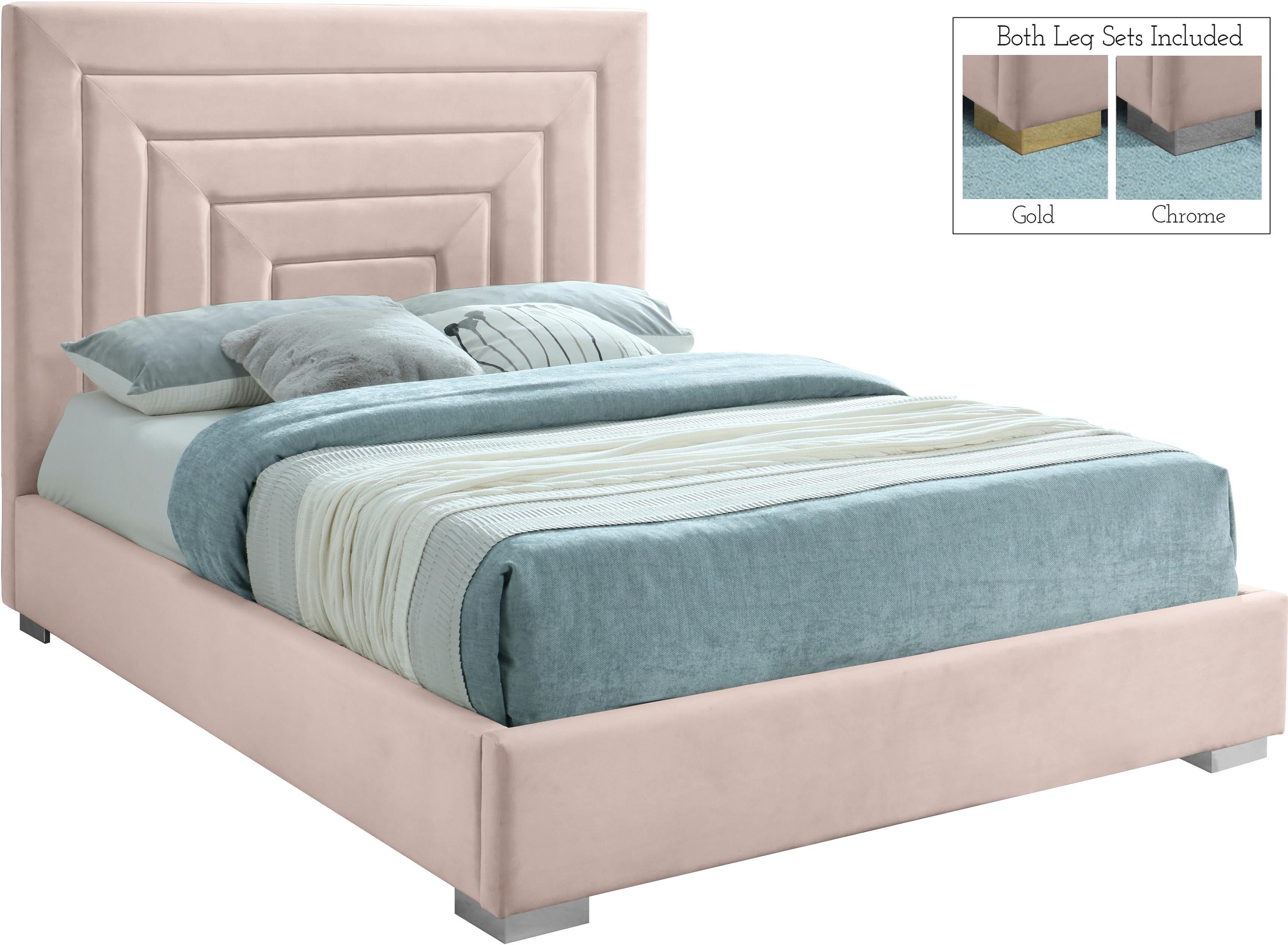 Nora Pink Velvet Full Bed