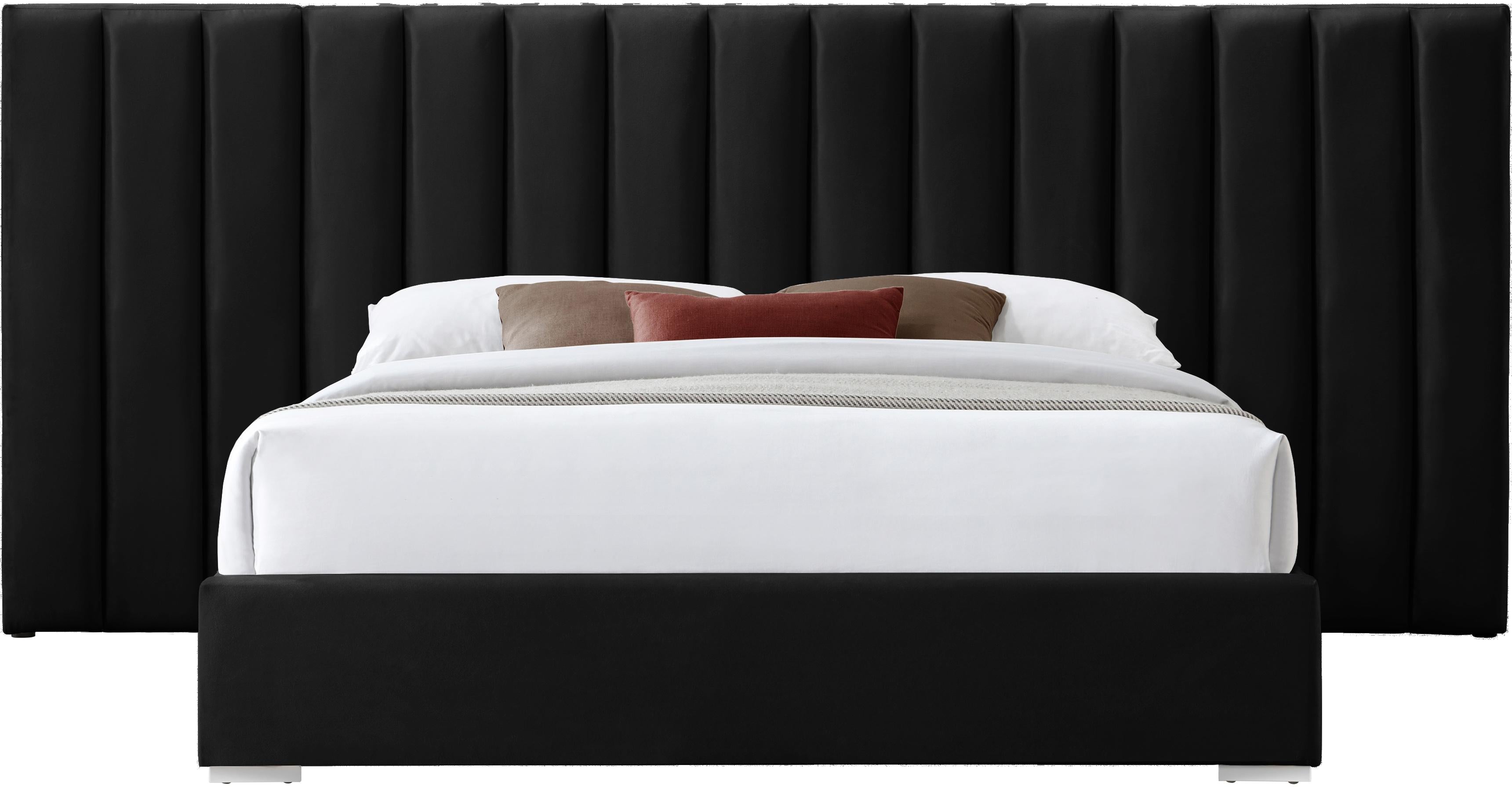 Pablo Black Velvet King Bed