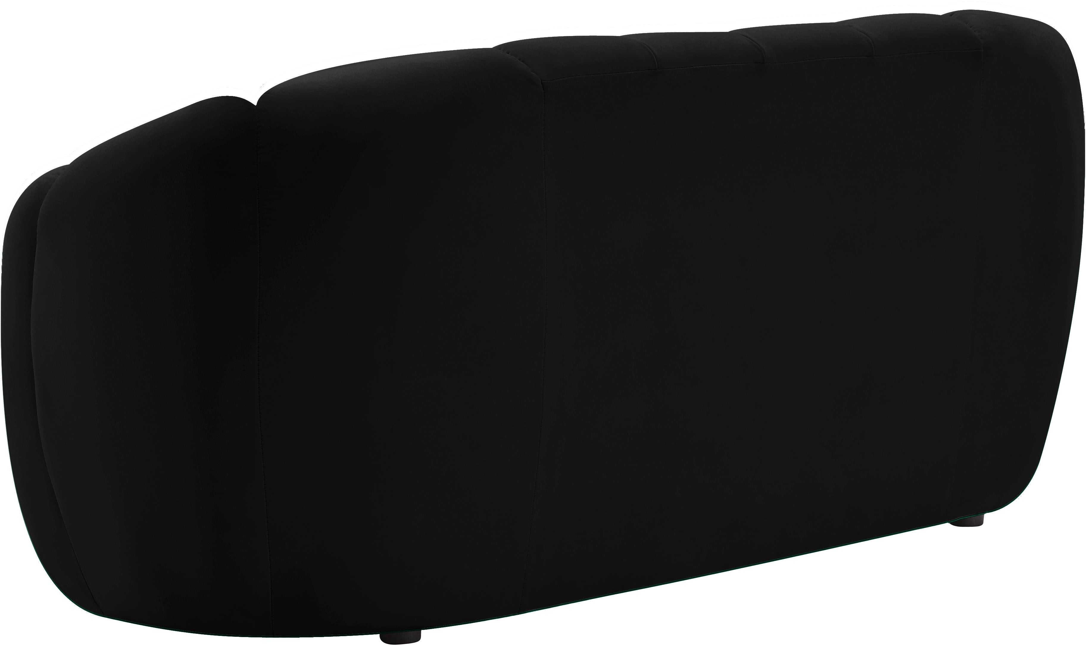 Elijah Black Velvet Loveseat