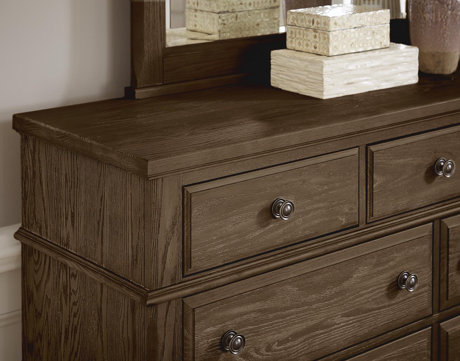 Vaughan-Bassett Heritage 9 Drawer Bureau in Cobblestone Oak